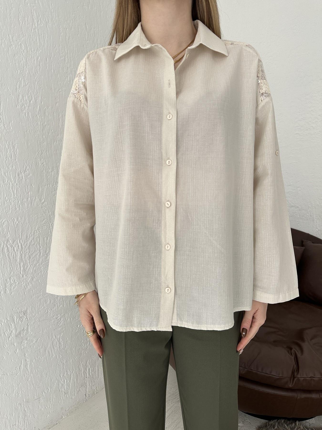 Omuz Detay Gömlek Bej