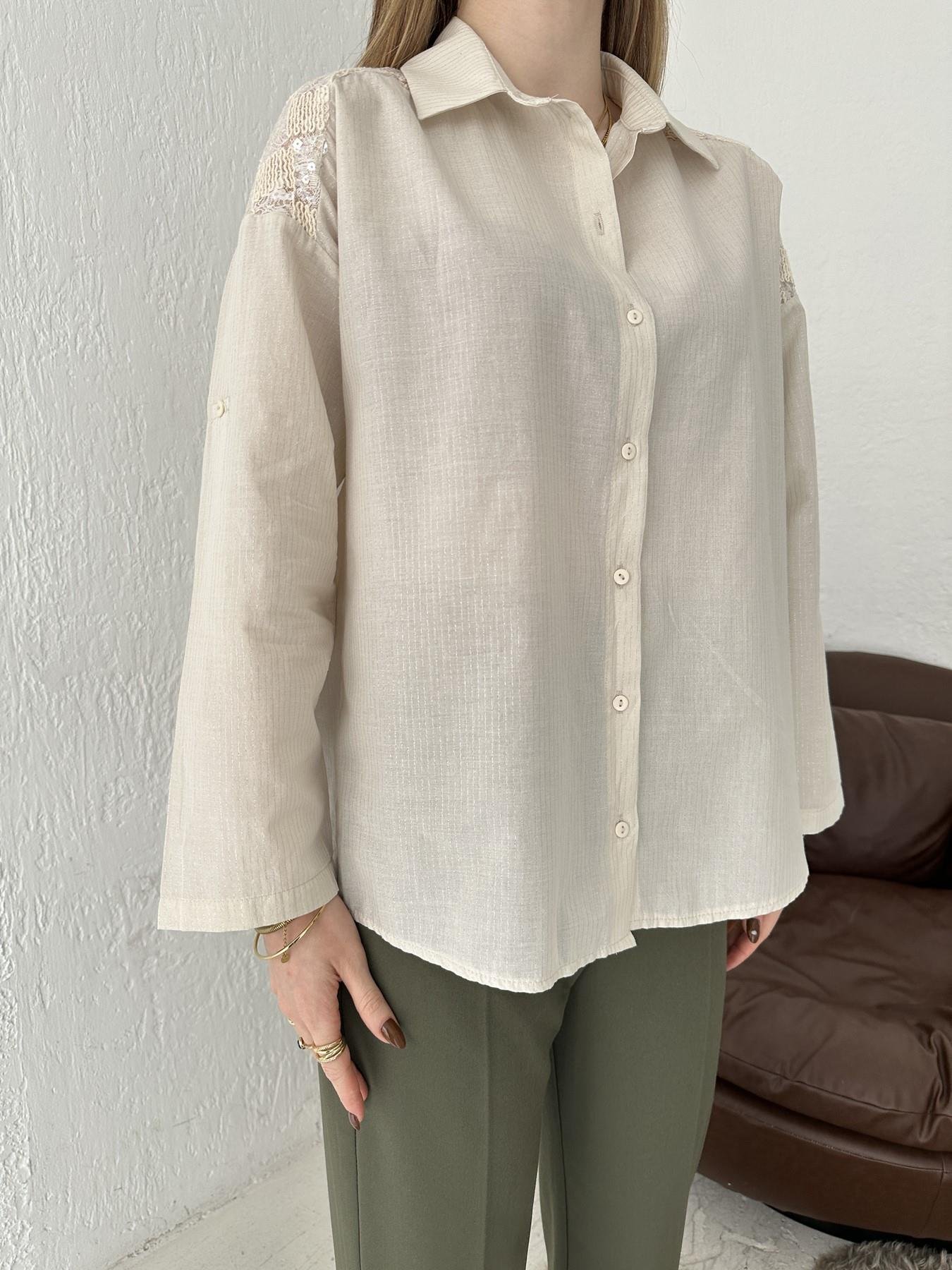 Omuz Detay Gömlek Bej