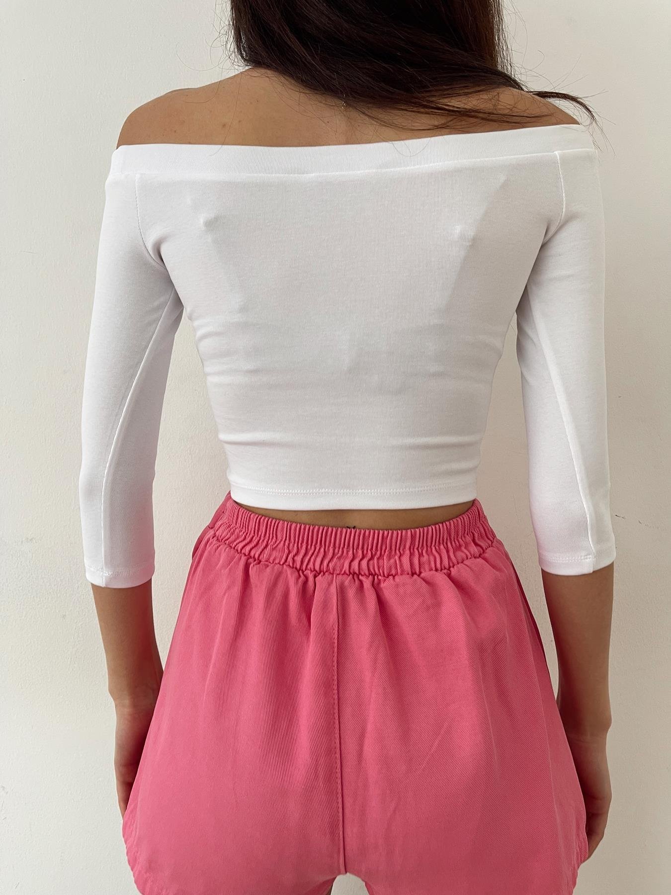 Omuzları Açık Top BEYAZ