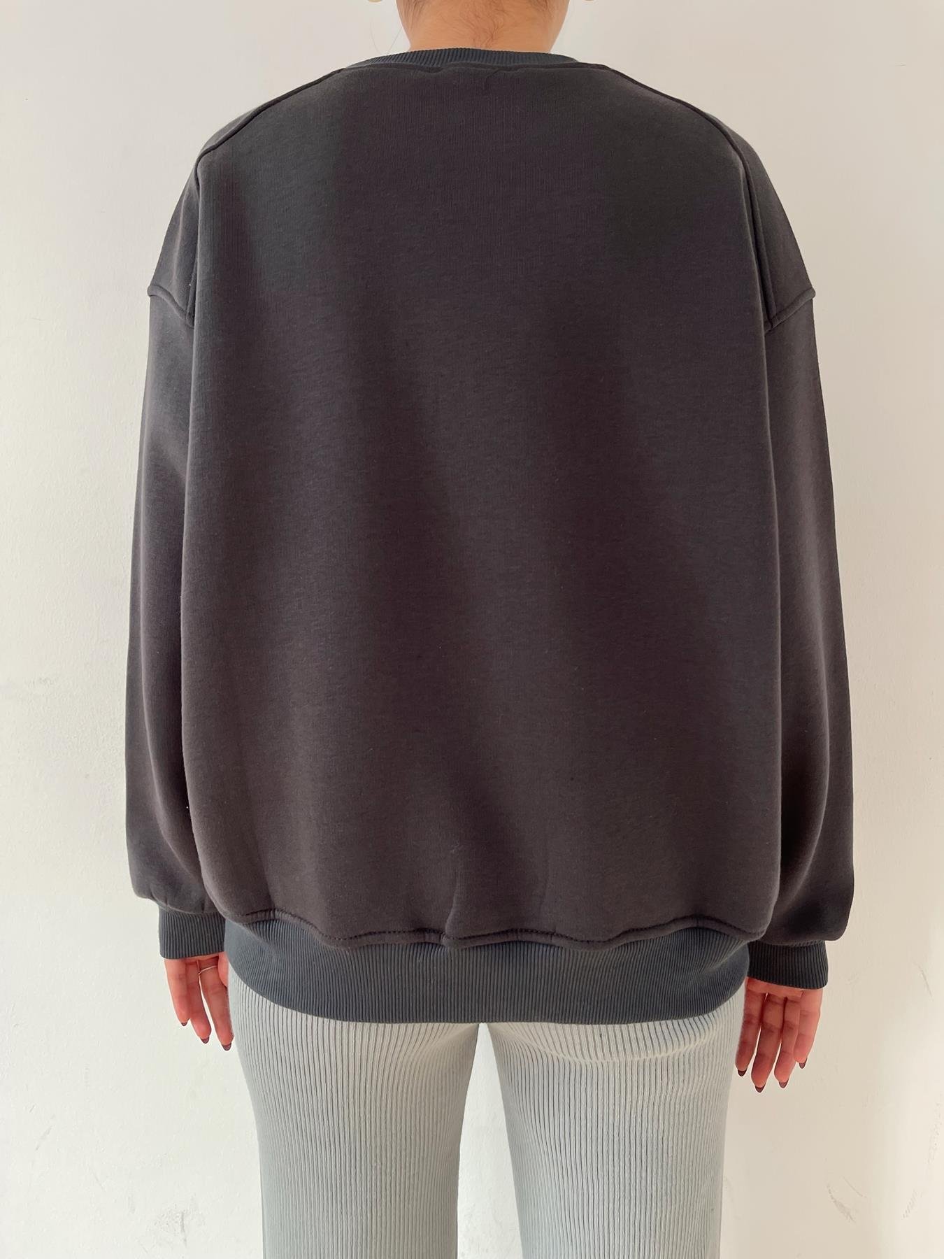 Omuzu Robalı Sweatshirt ANTRASİT