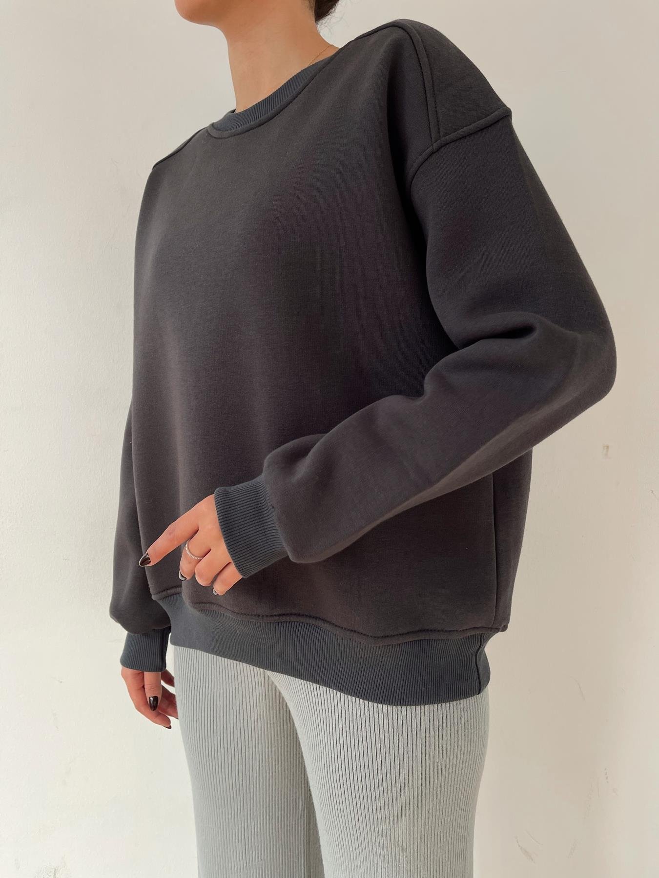 Omuzu Robalı Sweatshirt ANTRASİT