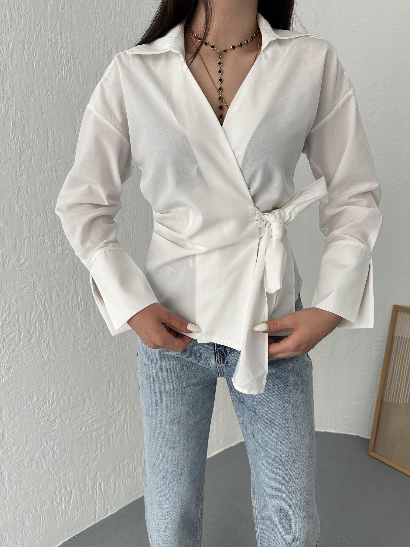 Önü Bağlamalı Bluz Ekru