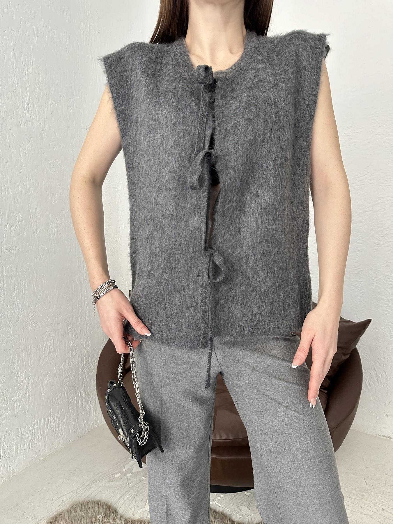 Önü Bağlamalı Triko Yelek ANTRASİT