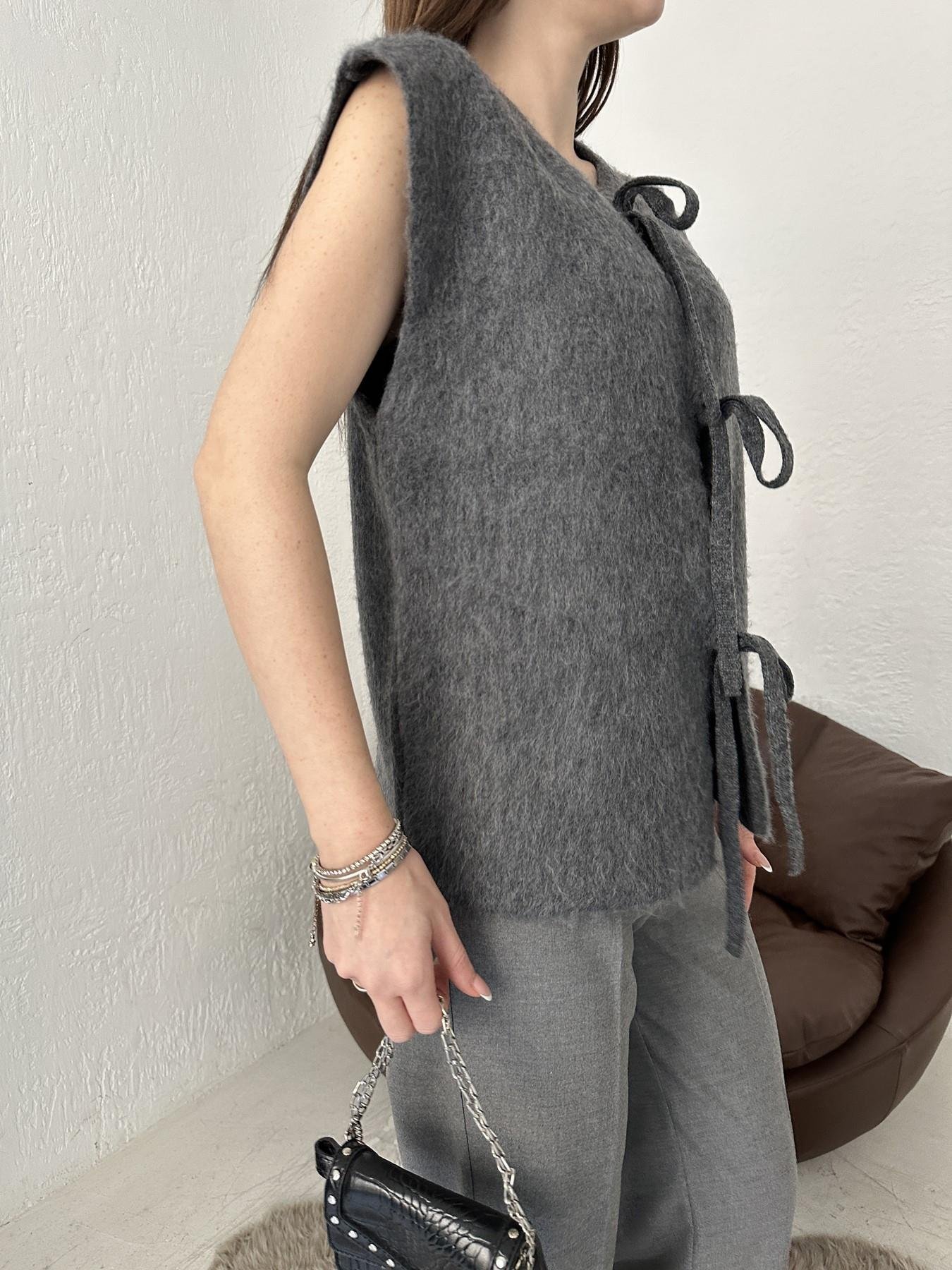 Önü Bağlamalı Triko Yelek ANTRASİT