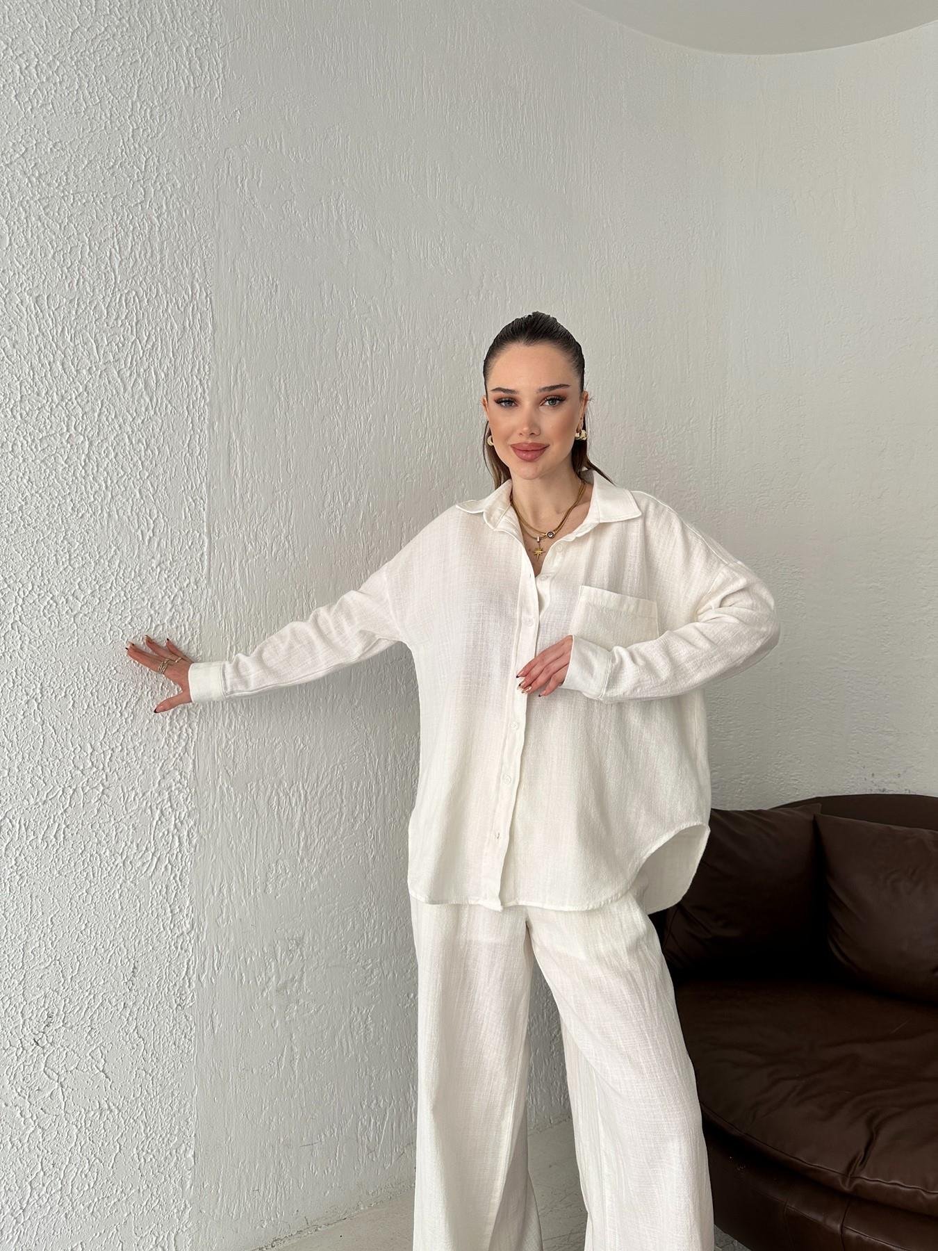 Önü Cep Detay Gömlek Ekru