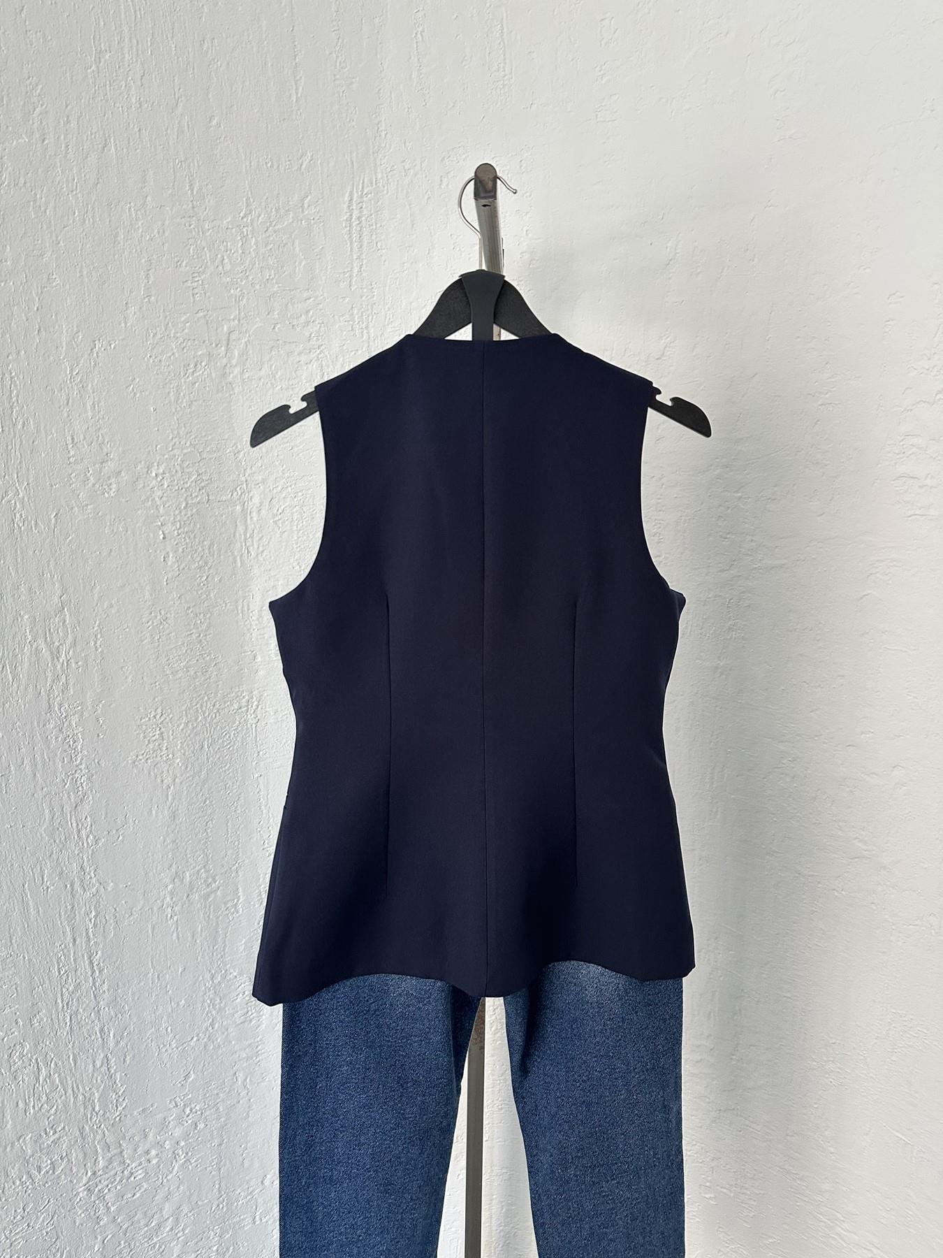 Önü Düğmeli Yelek Lacivert