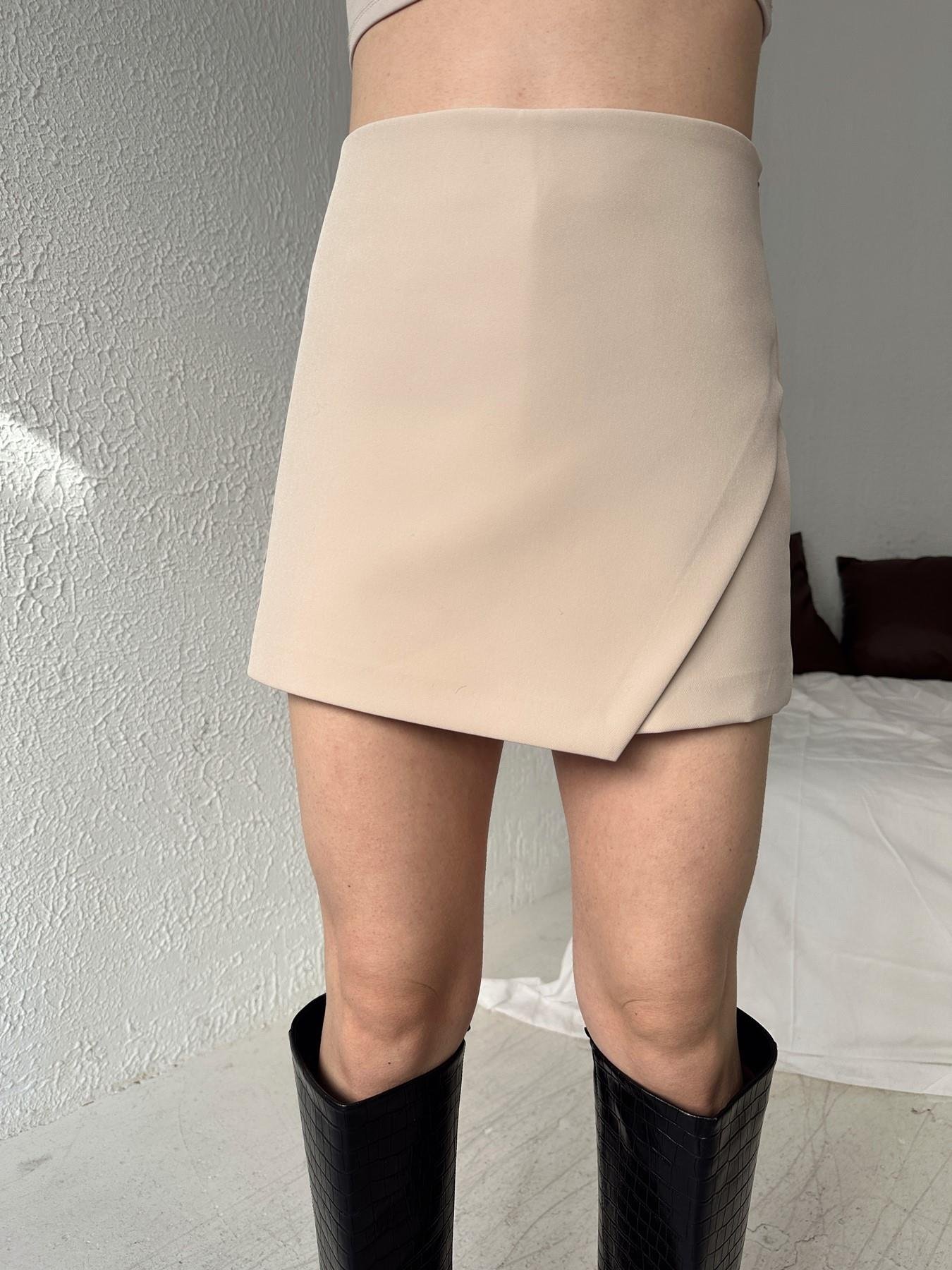 Önü Kapaklı Şort Etek BEJ