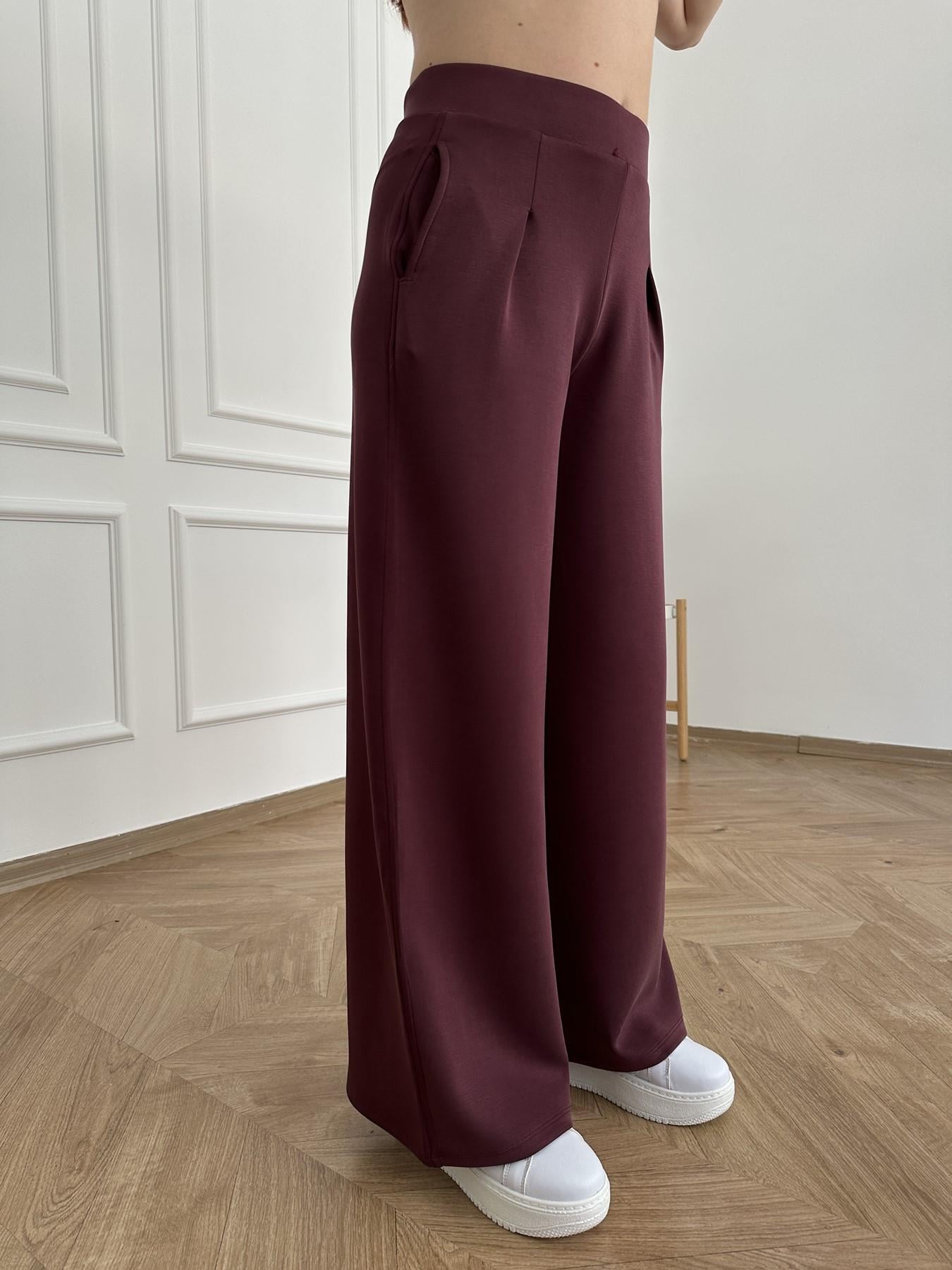 Önü Pileli Bol Pantolon Bordo