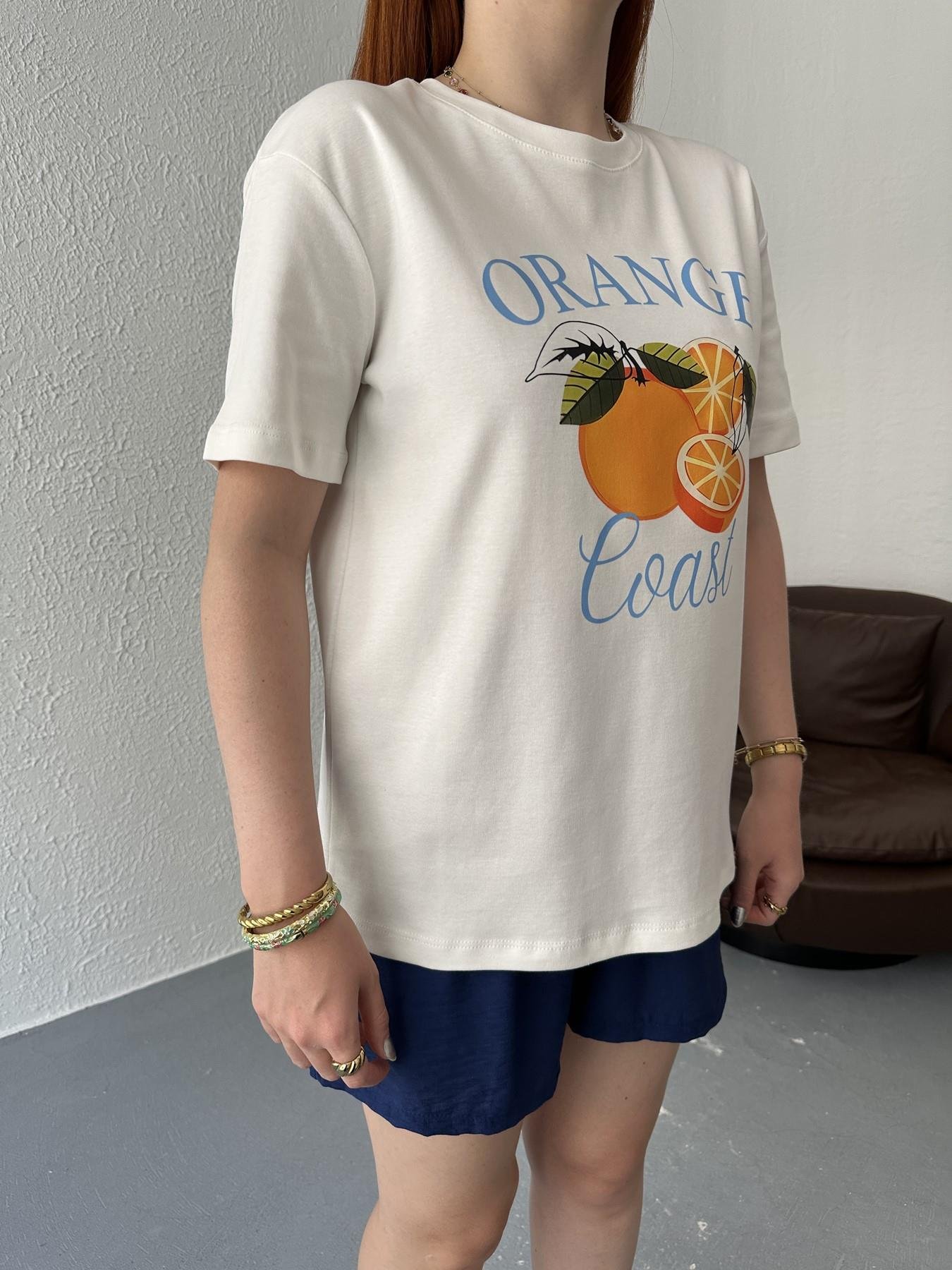 Orange Baskılı Tişört Ekru