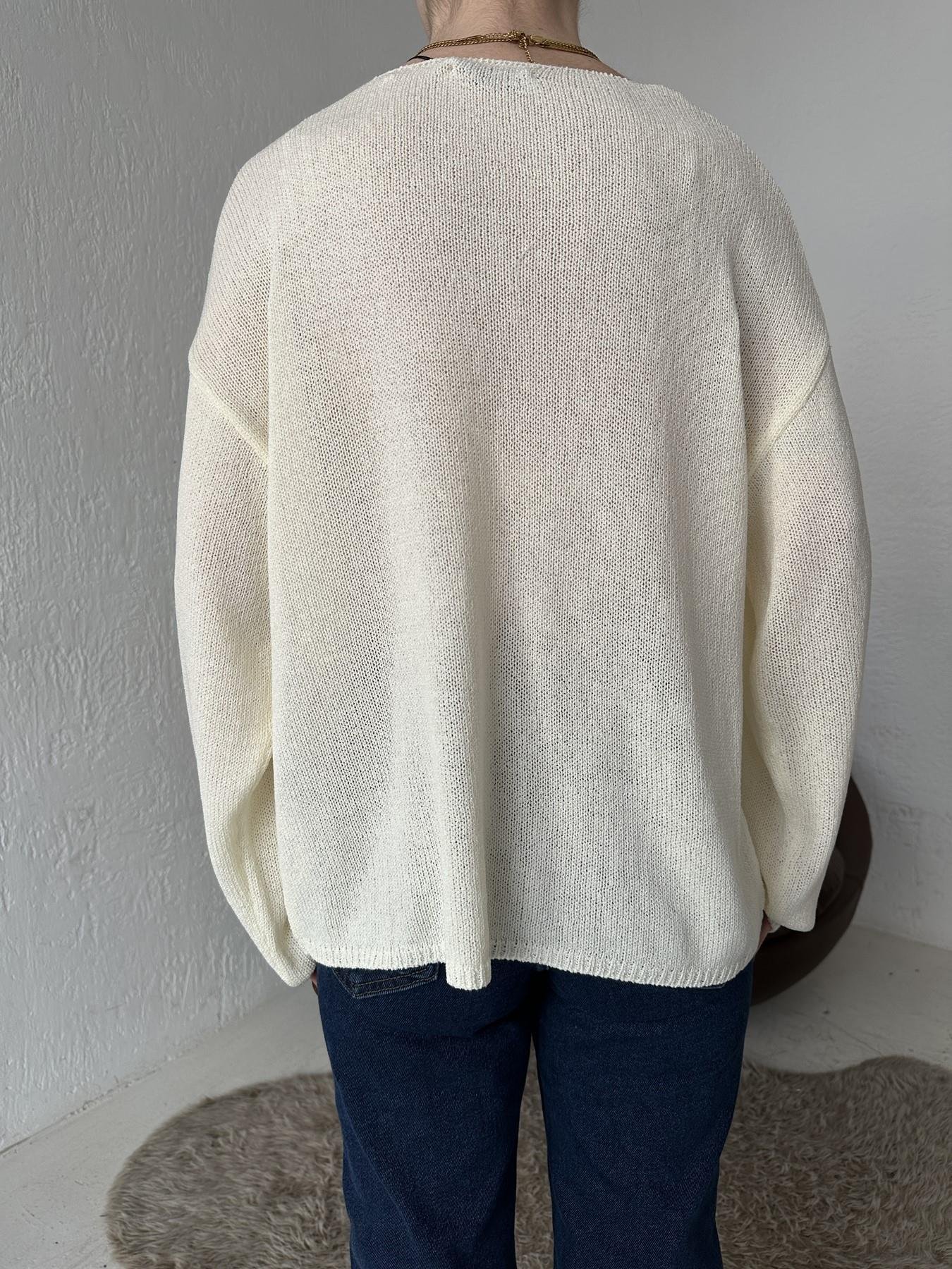 Oval Yaka Triko EKRU