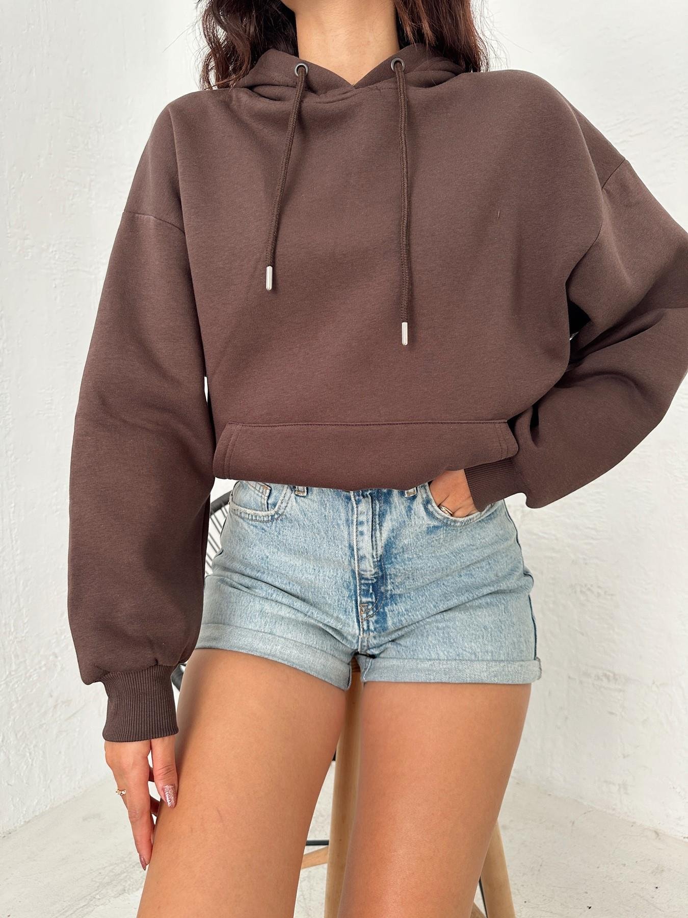 Oversize Basic Sweatshirt KAHVE