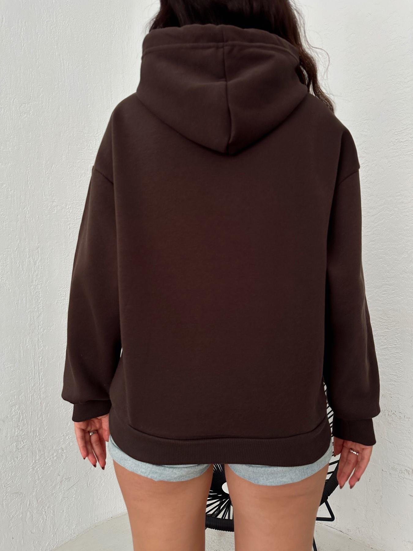Oversize Basic Sweatshirt KAHVE