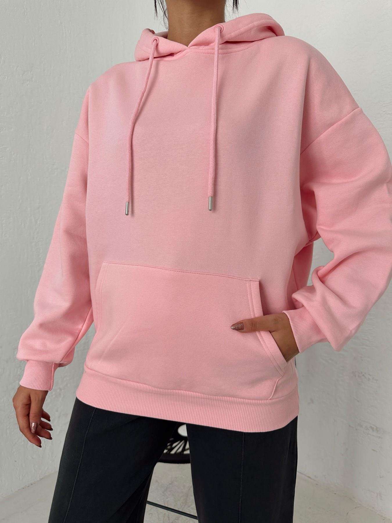Oversize Basic Sweatshirt ŞEKER PEMBE