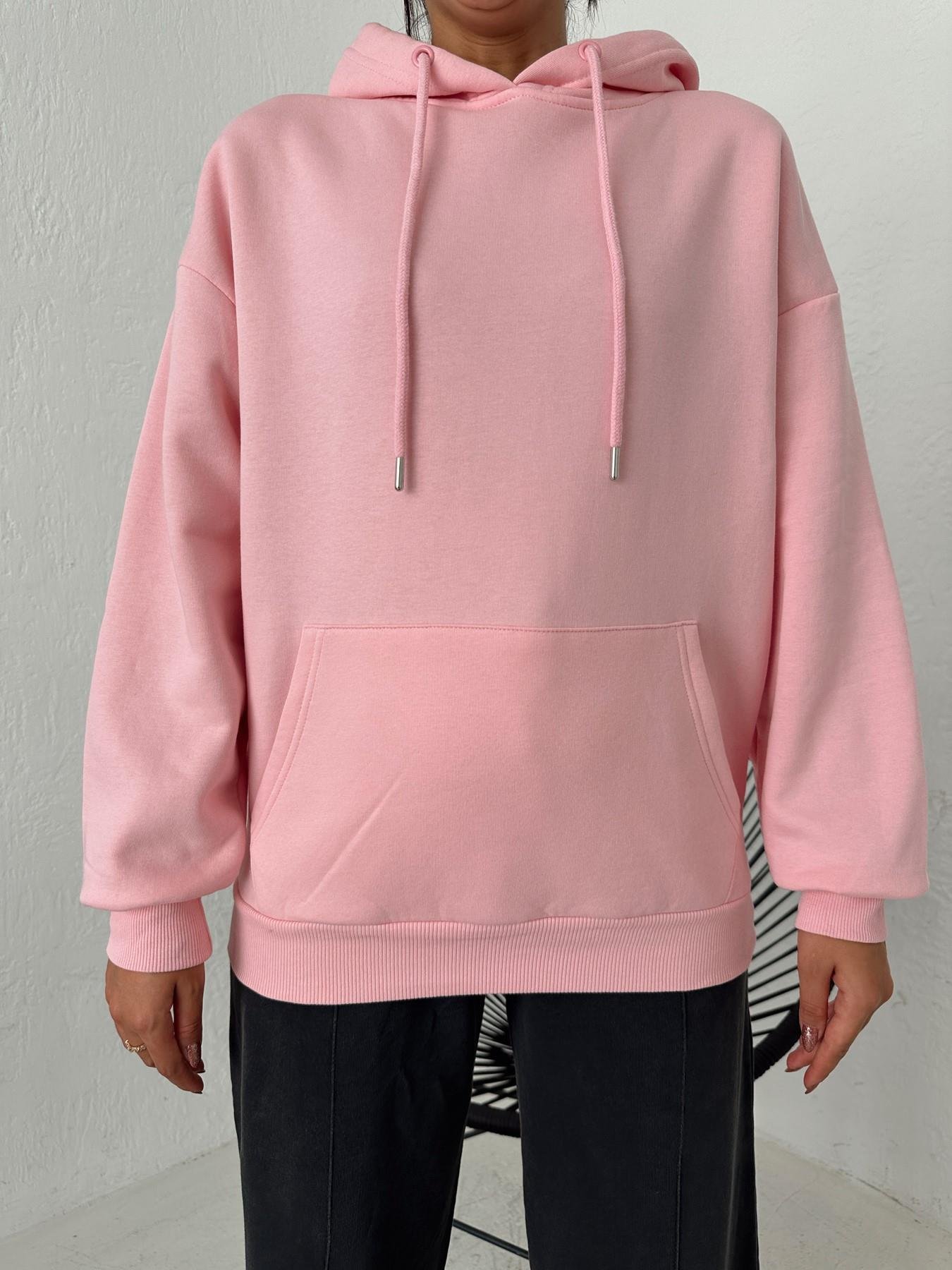 Oversize Basic Sweatshirt ŞEKER PEMBE