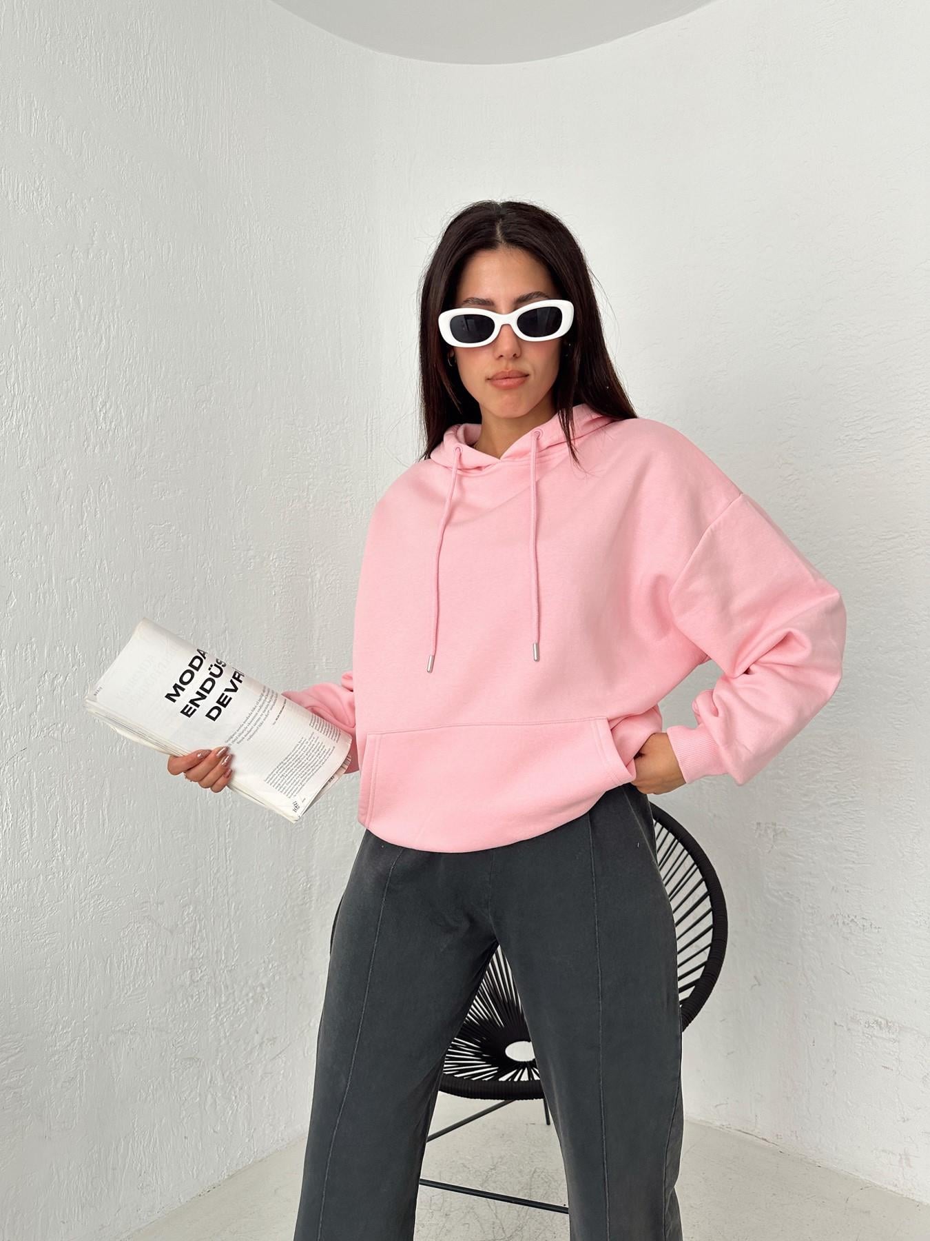 Oversize Basic Sweatshirt ŞEKER PEMBE