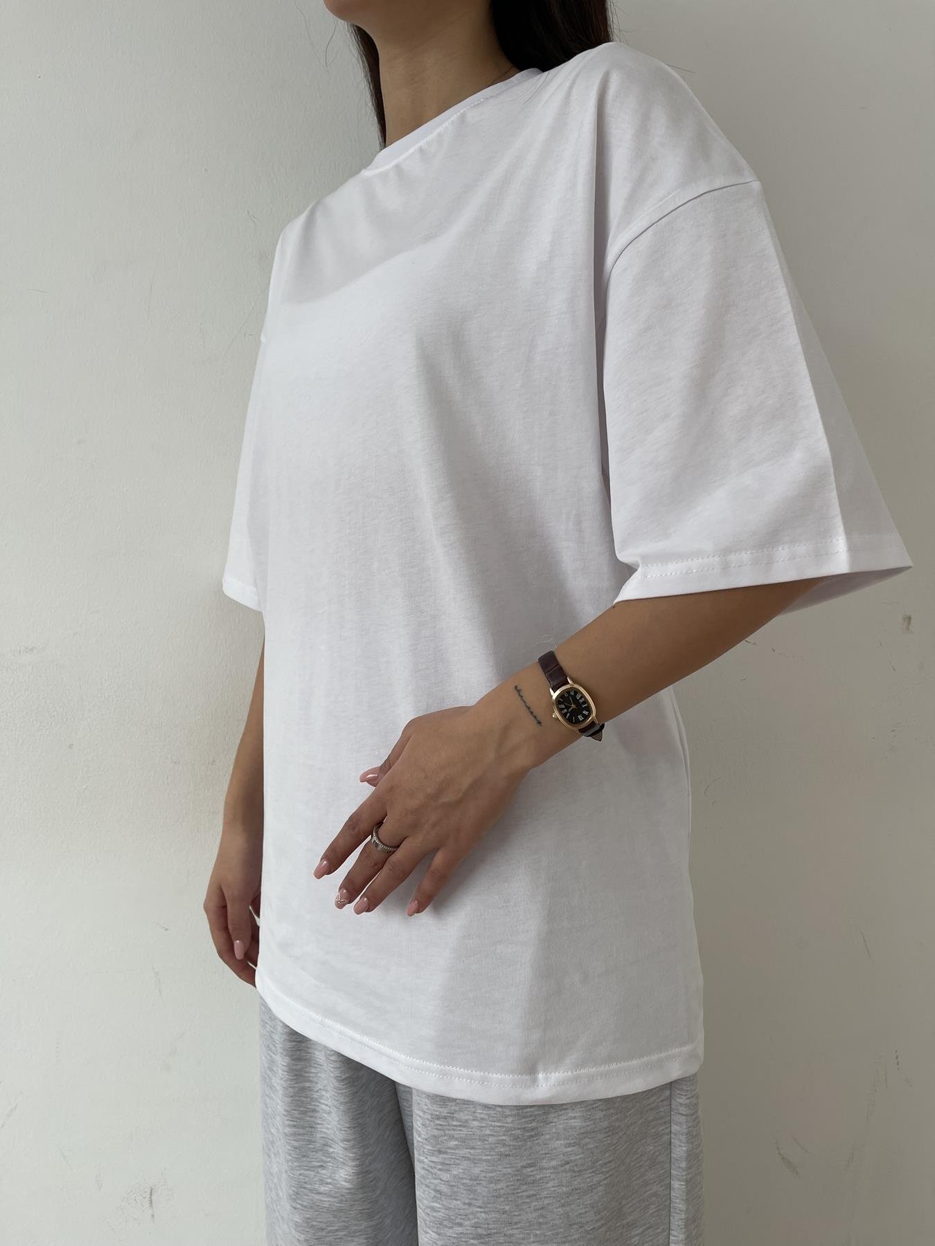 Oversize Bisiklet Yaka Basic Tişört BEYAZ