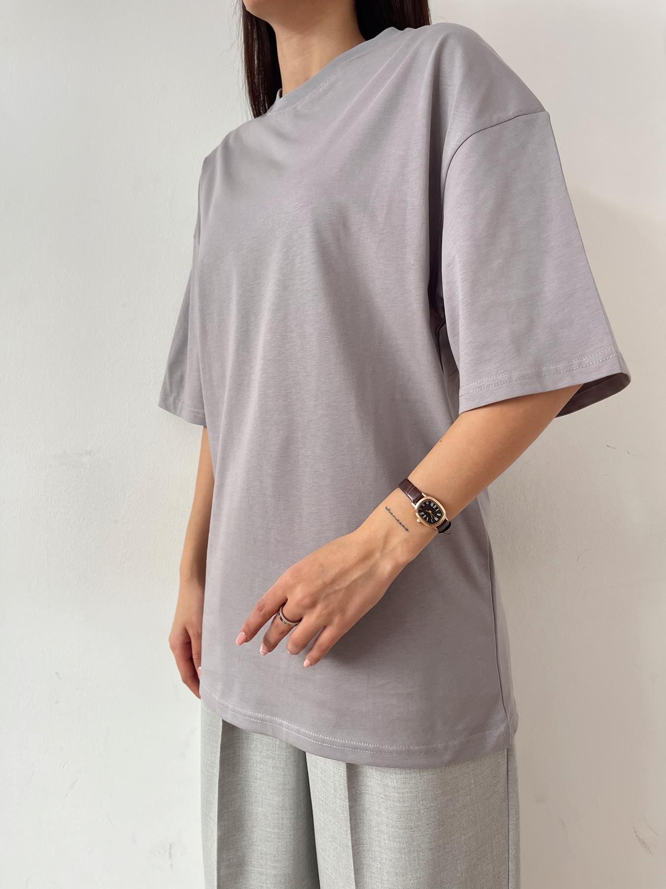 Oversize Bisiklet Yaka Basic Tişört GRİ