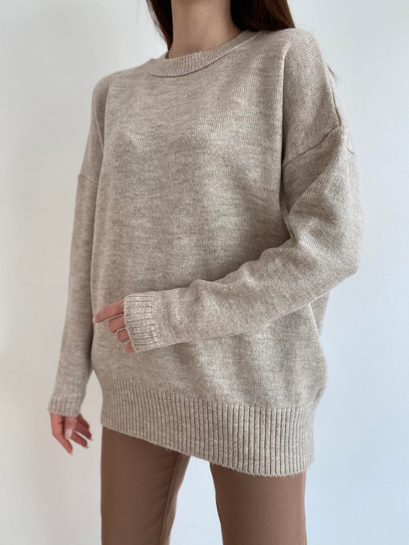 Oversize Bisiklet Yaka Şardonlu Kazak TAŞ