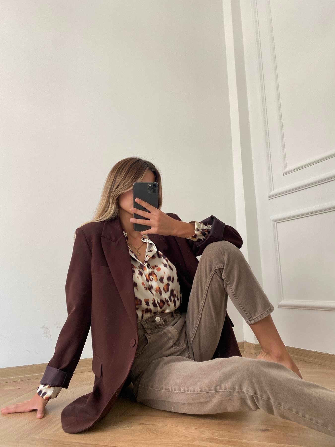 Oversize Blazer Ceket Koyu kahve
