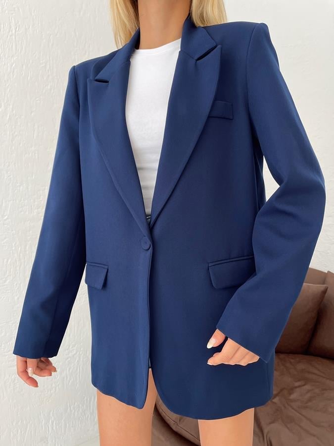 Oversize Blazer Ceket Lacivert