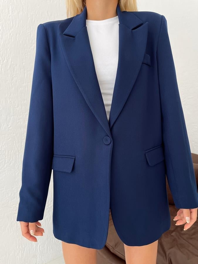Oversize Blazer Ceket Lacivert