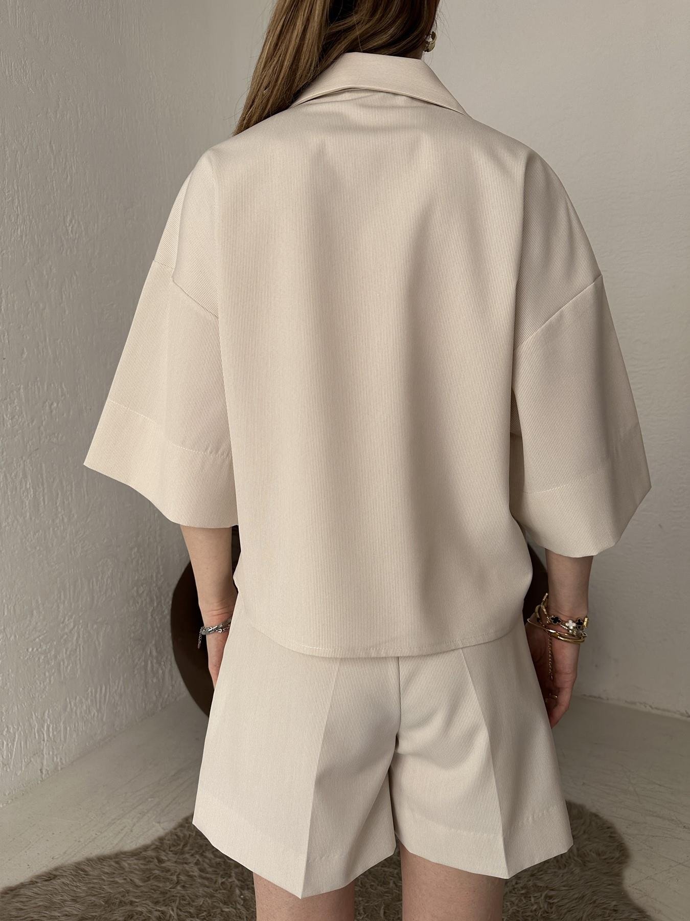 Oversize Cepli Gömlek Bej