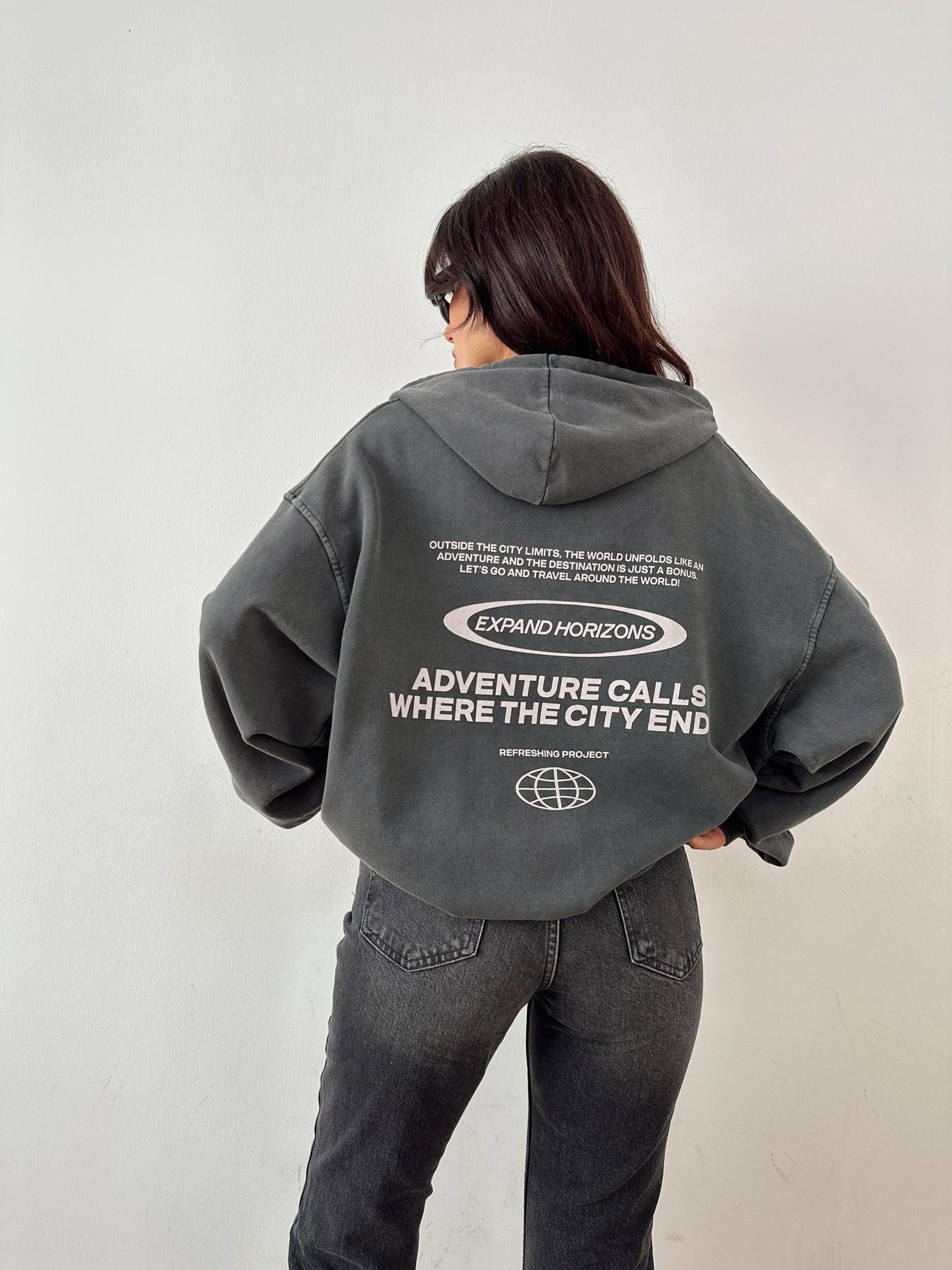 Oversize Fermuarlı Sweatshirt ANTRASİT