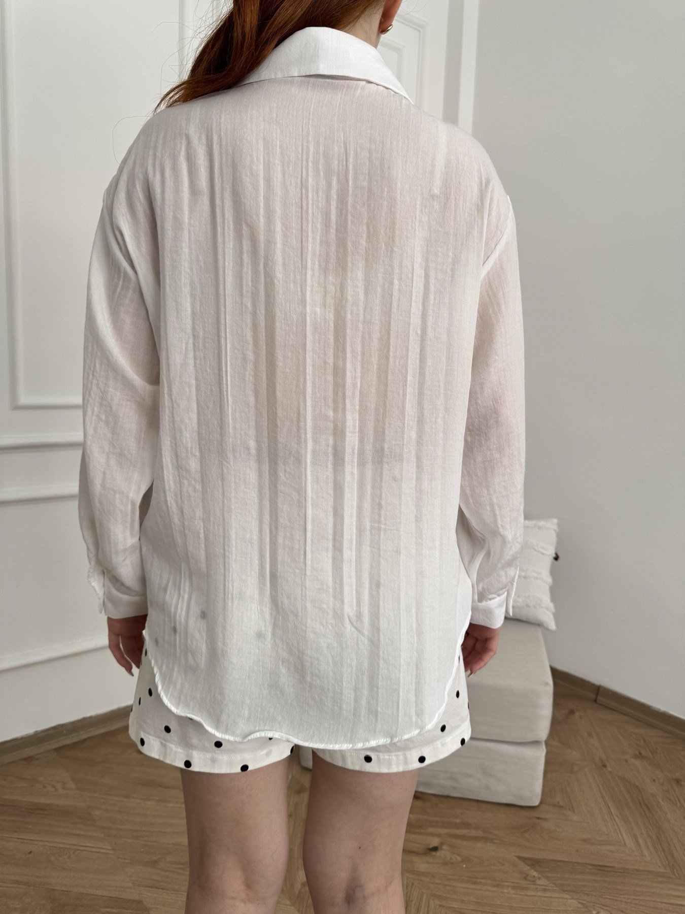 Oversize Gömlek Ekru