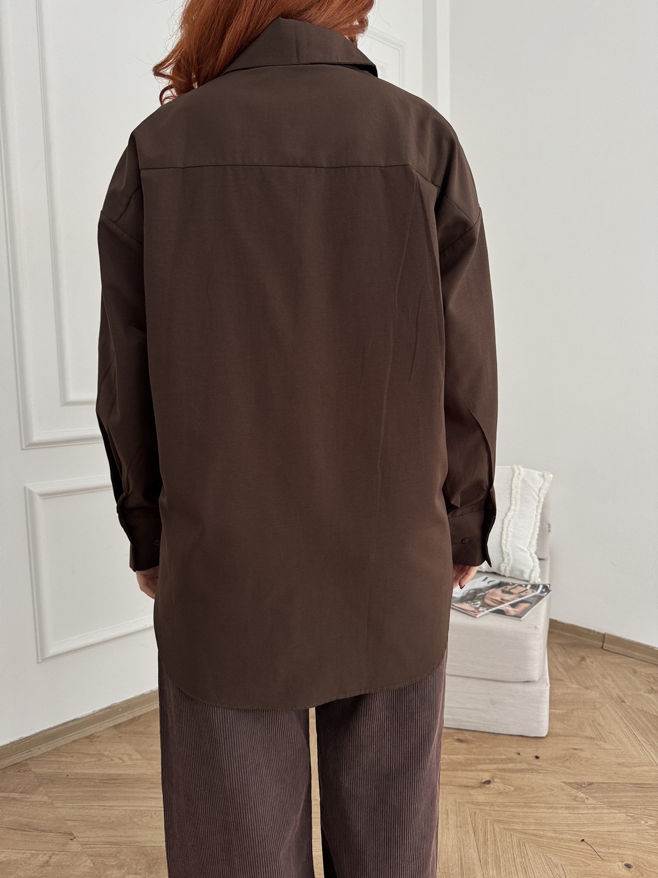 Oversize Gömlek Kahve