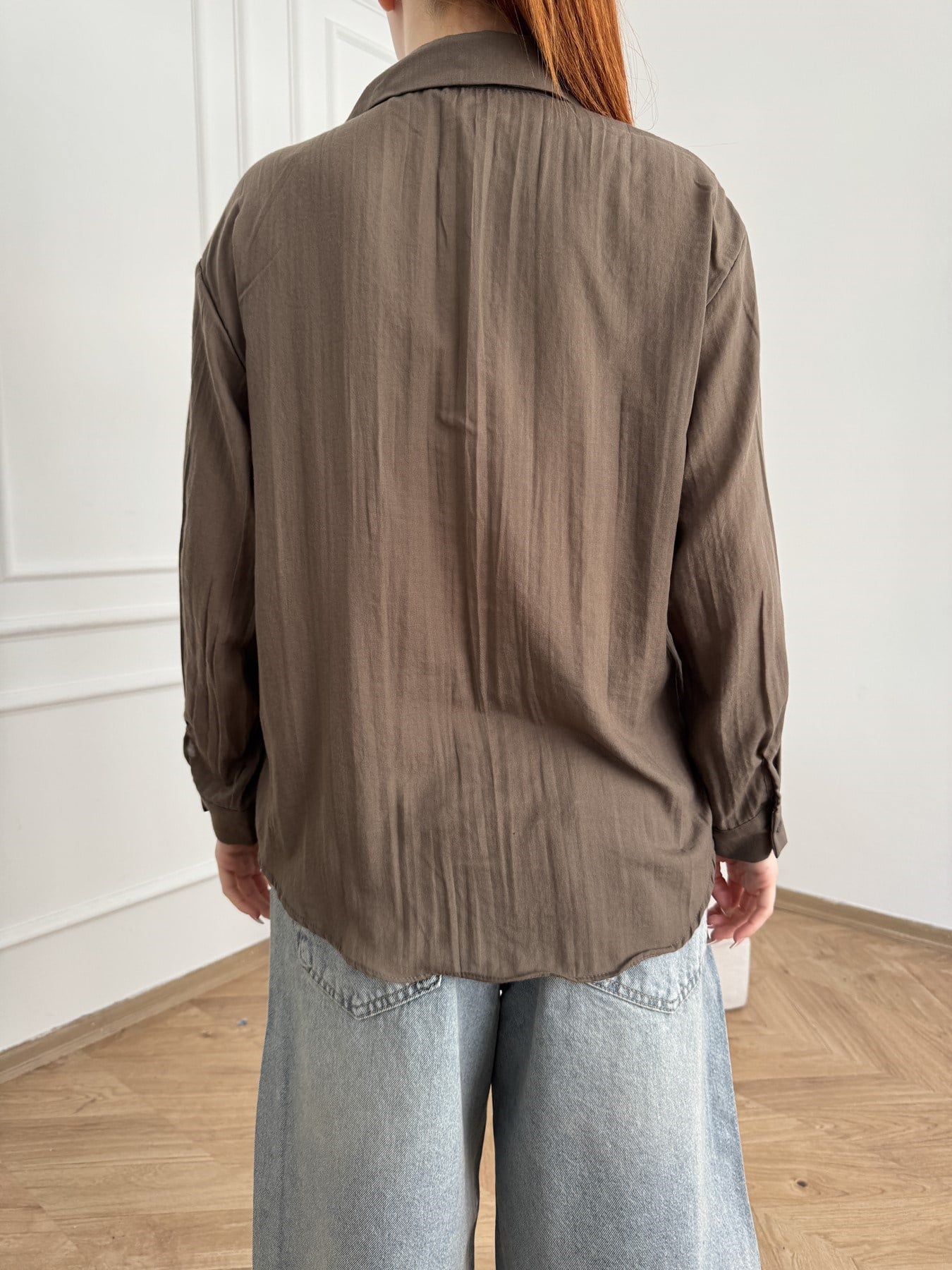 Oversize Gömlek Kahve