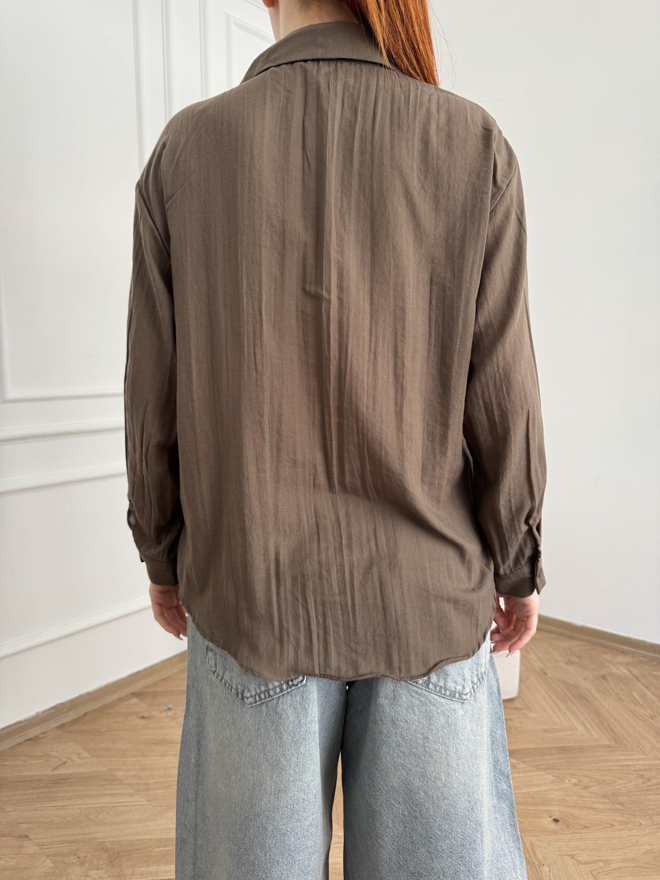 Oversize Gömlek Kahve