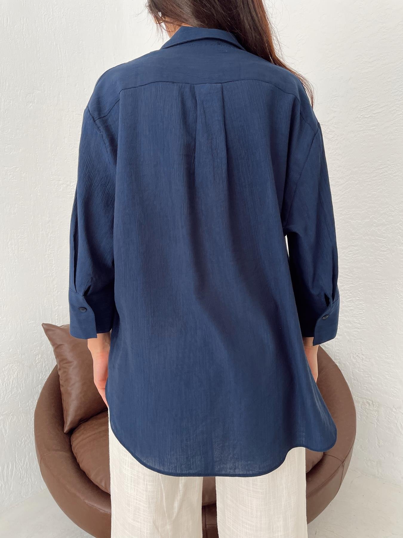 Oversize Gömlek LACİVERT