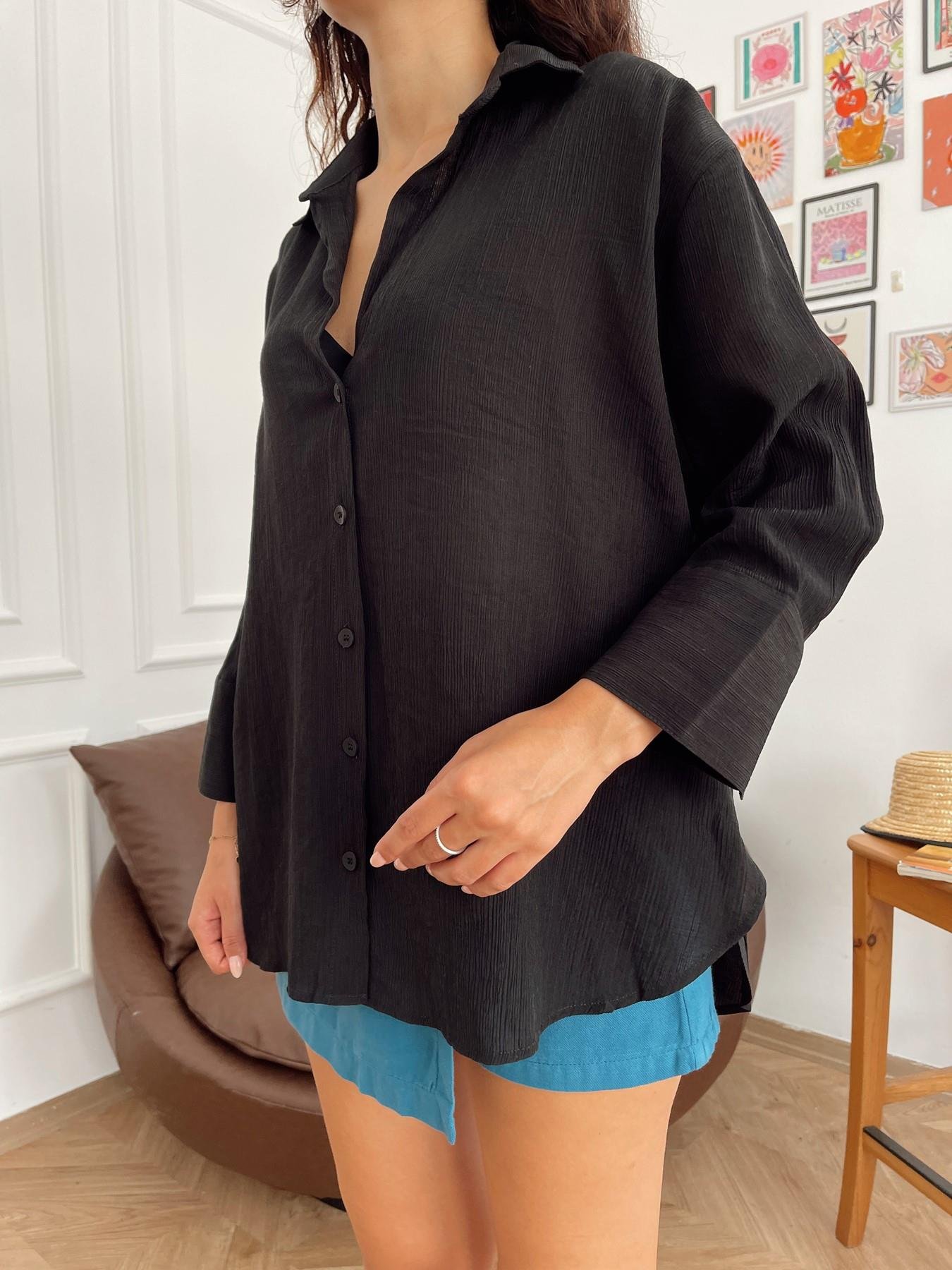 Oversize Gömlek SİYAH