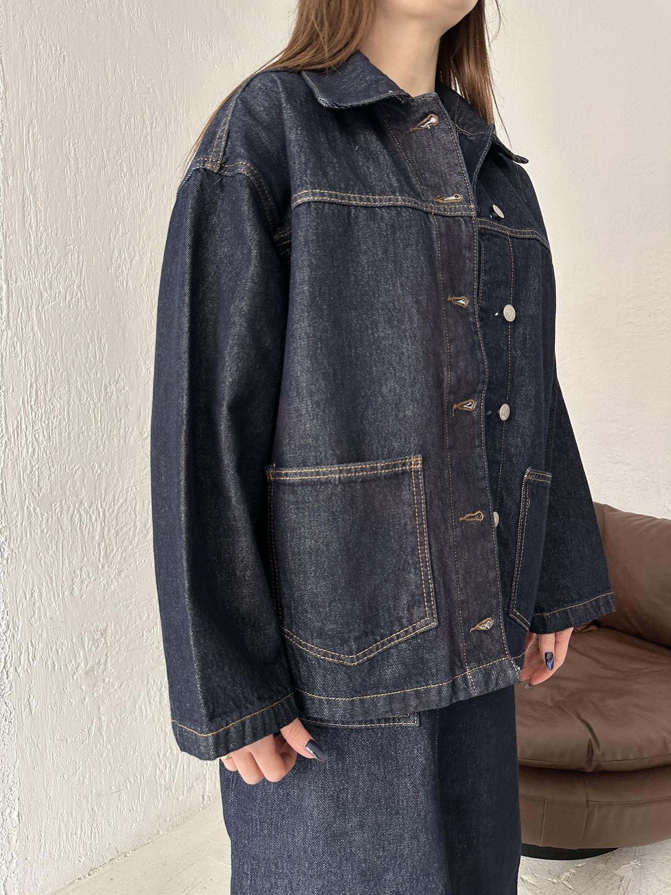 Oversize Jean Ceket LACİVERT
