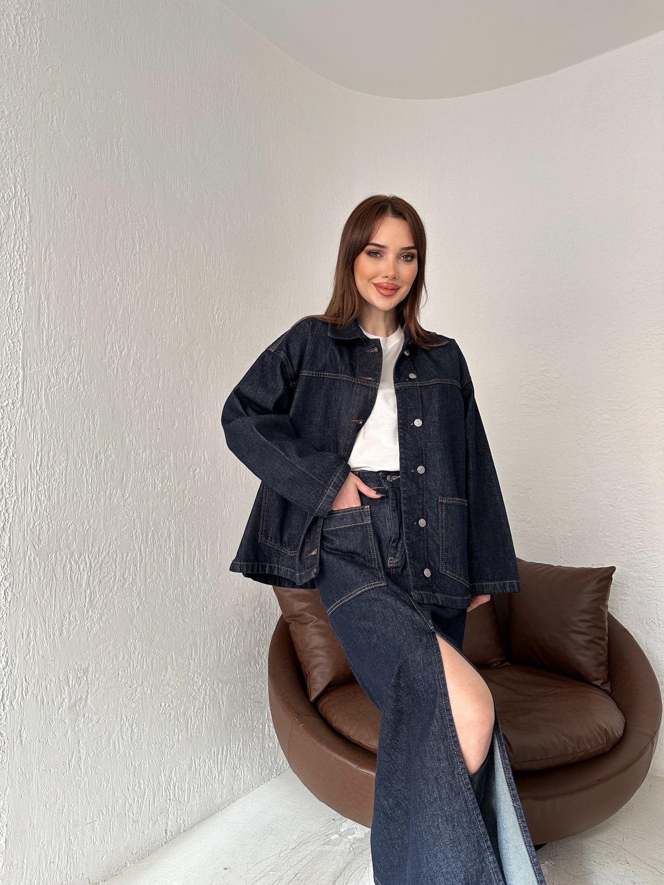 Oversize Jean Ceket LACİVERT