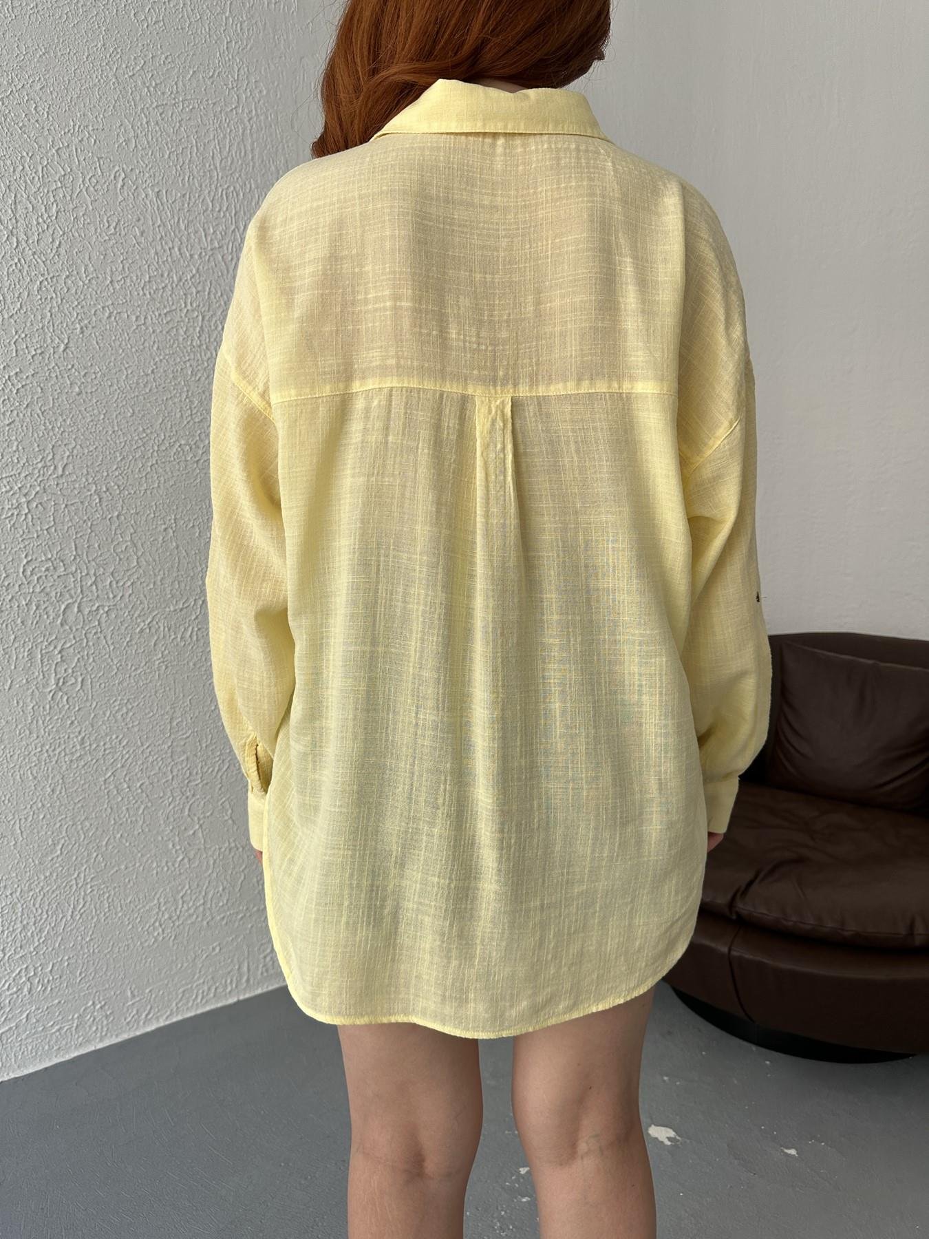 Oversize Keten Gömlek Sarı