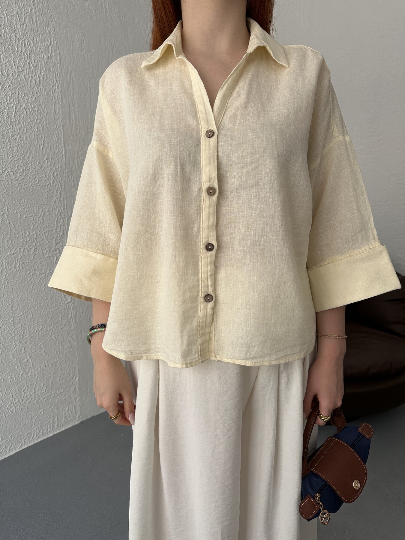 Oversize Sırt Detaylı Gömlek T.sarı