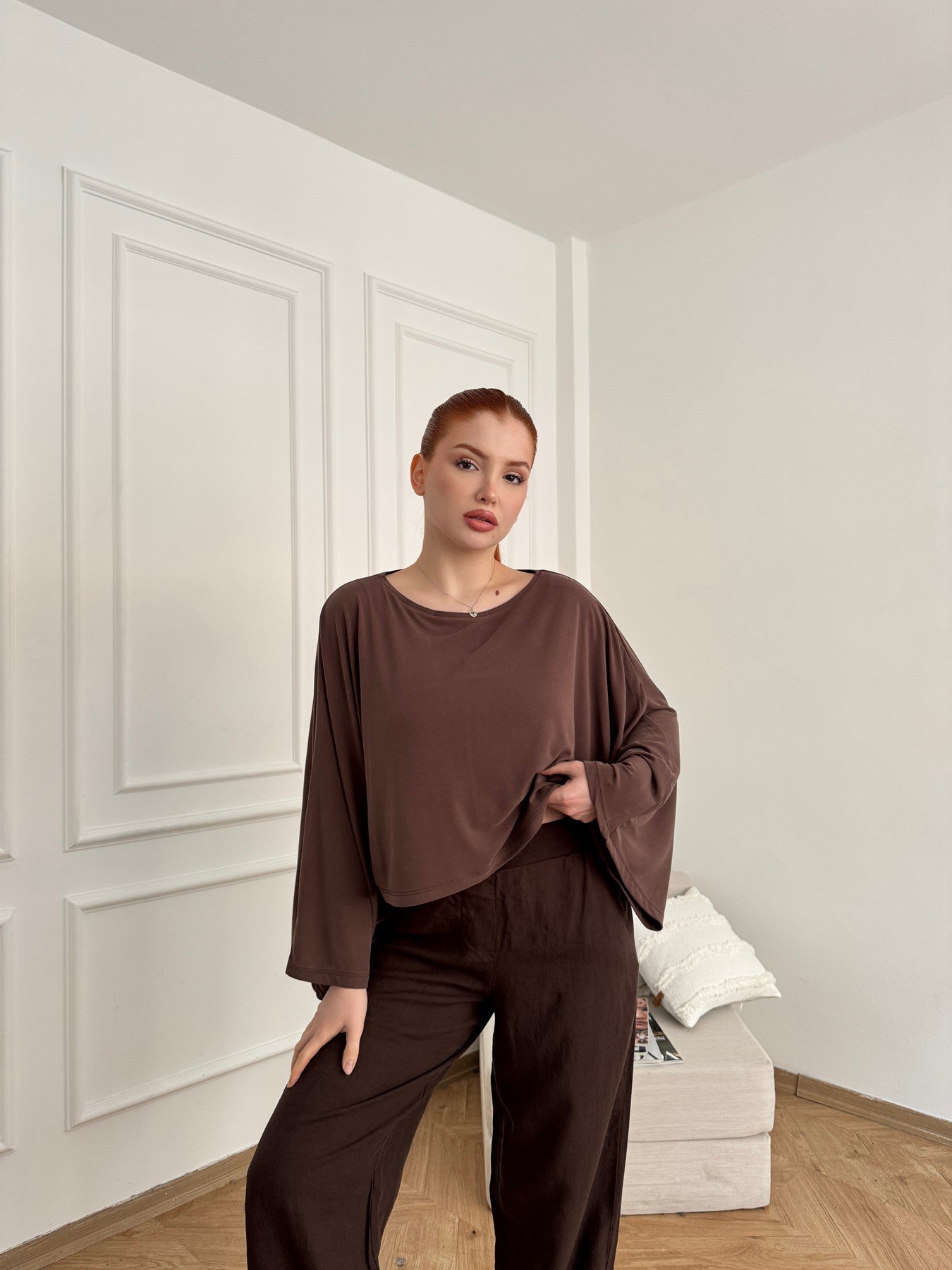 Oversize Sweatshirt Kahve