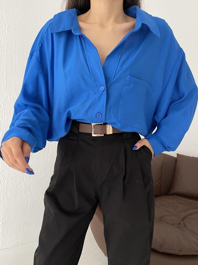 Oversize Tek Cep Gömlek SAKS