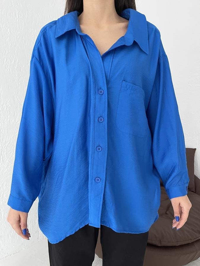 Oversize Tek Cep Gömlek SAKS
