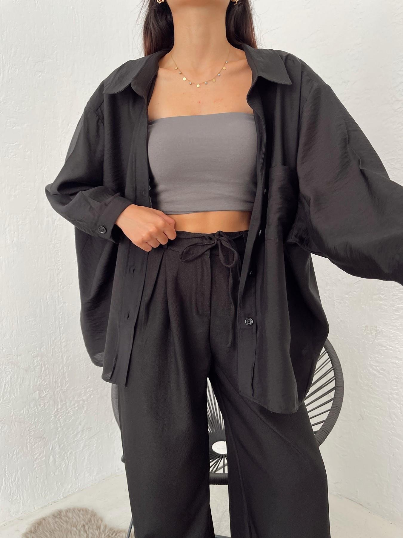 Oversize Tek Cep Gömlek SİYAH