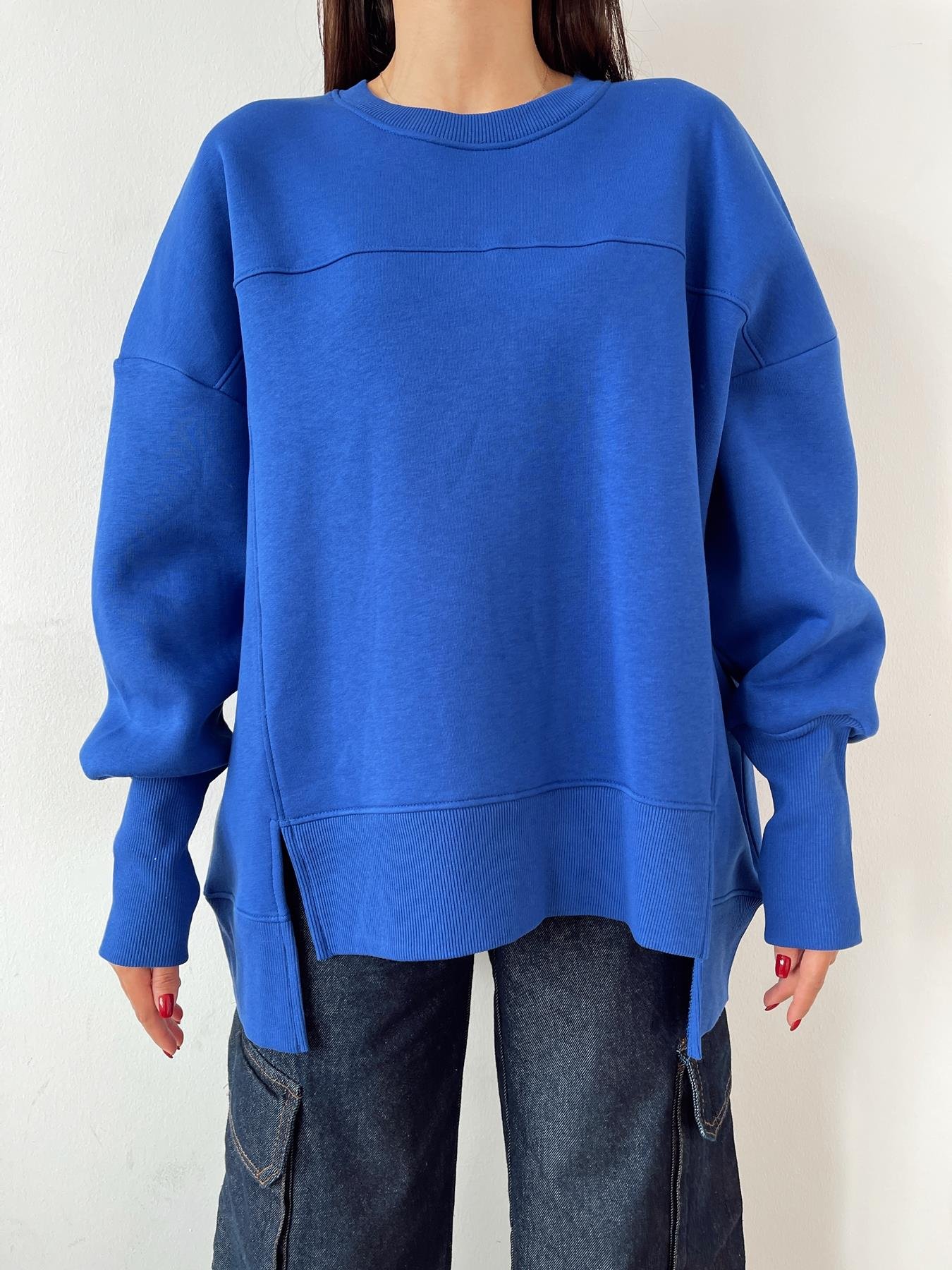 Oversize Yırtmaç Detay Sweatshırt SAKS