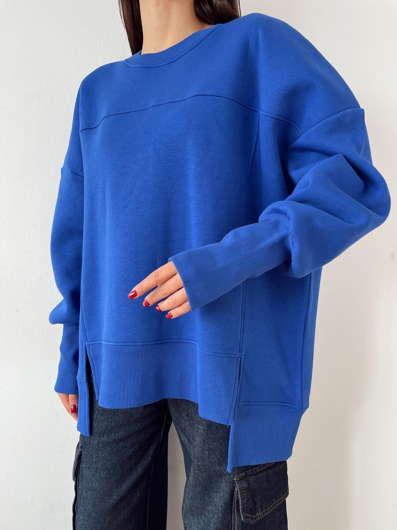 Oversize Yırtmaç Detay Sweatshırt SAKS