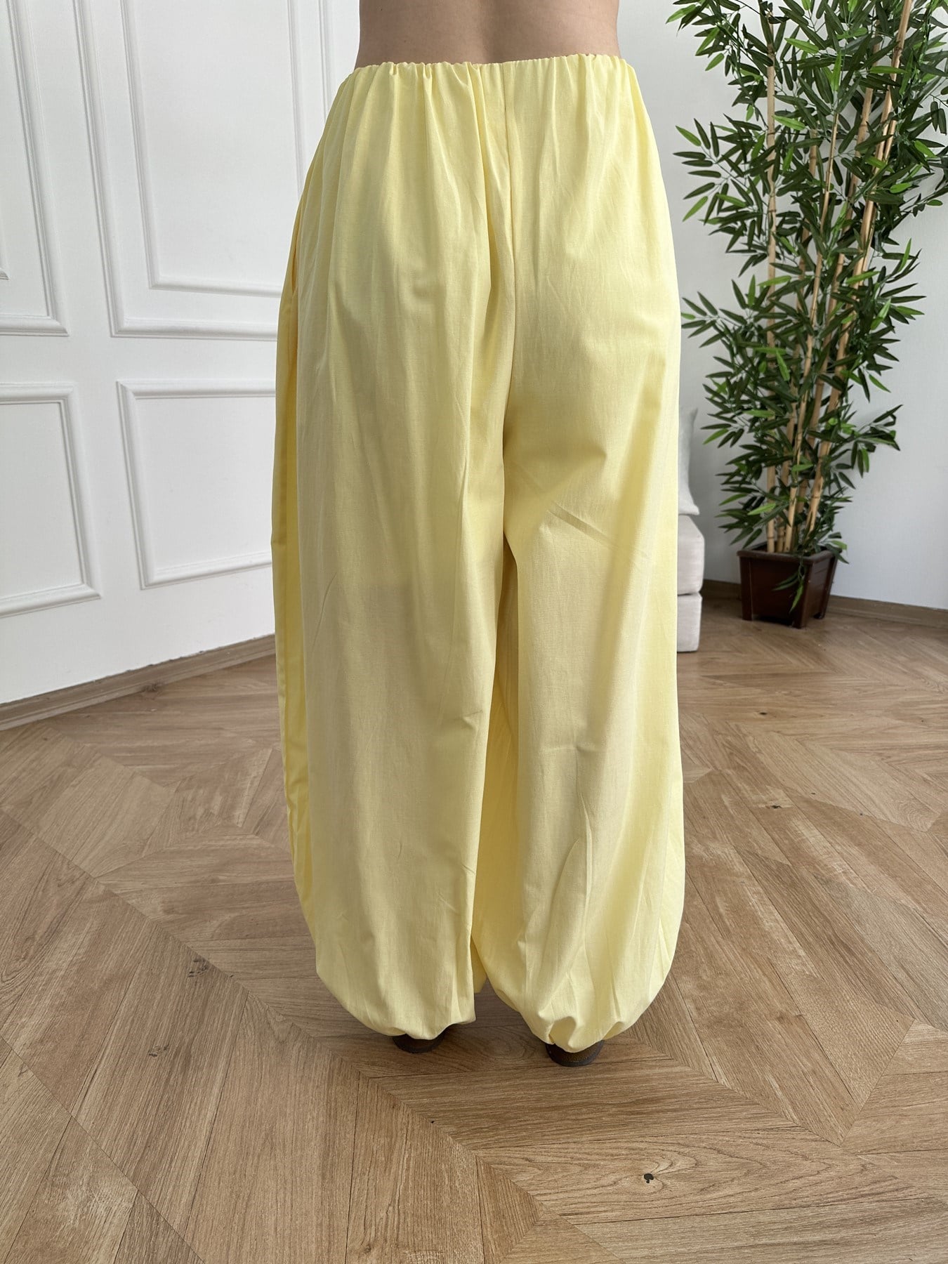 Paça Lastikli Balon Pantolon Sarı
