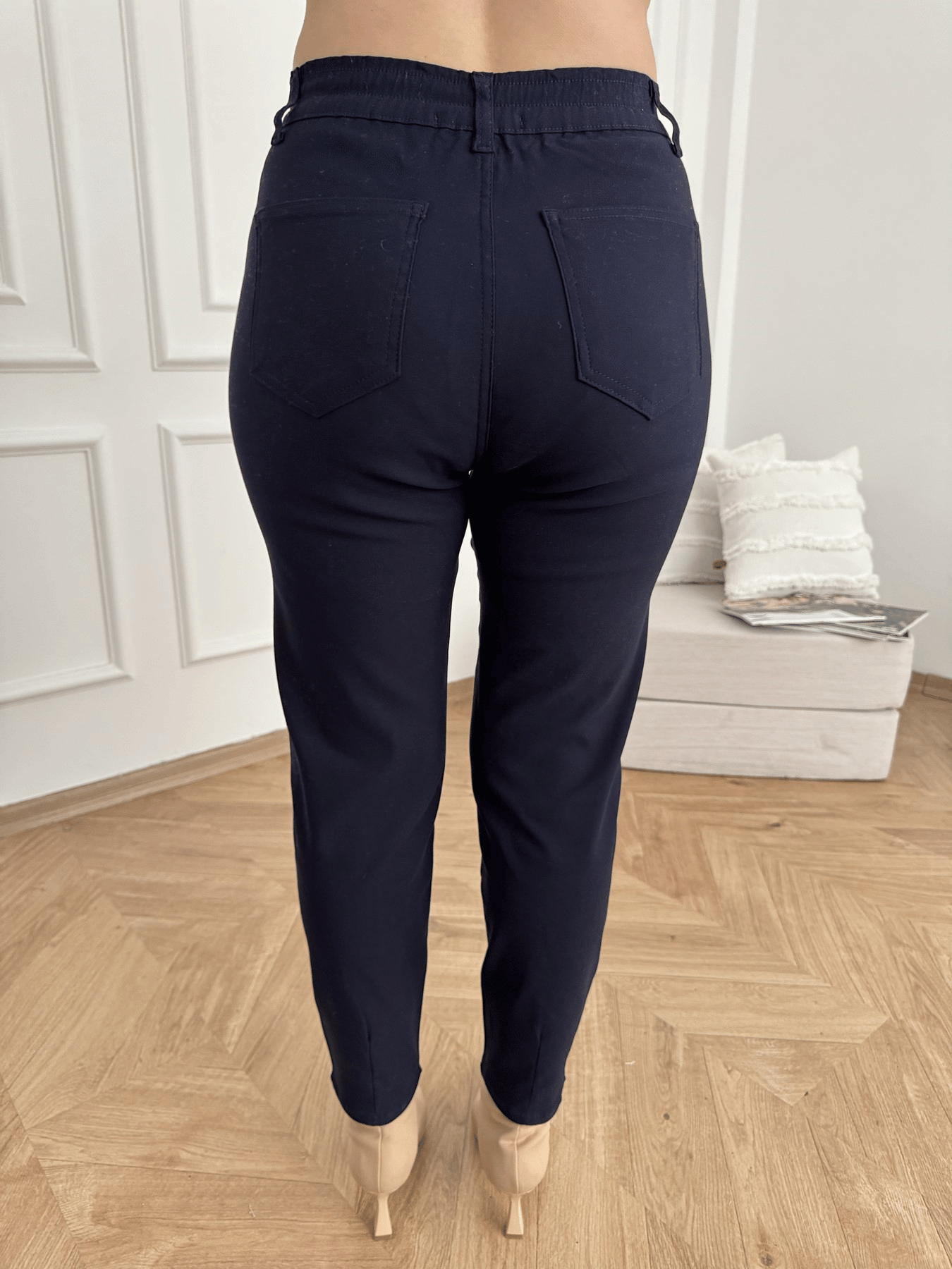 Paça Pensli Likralı Pantolon Lacivert