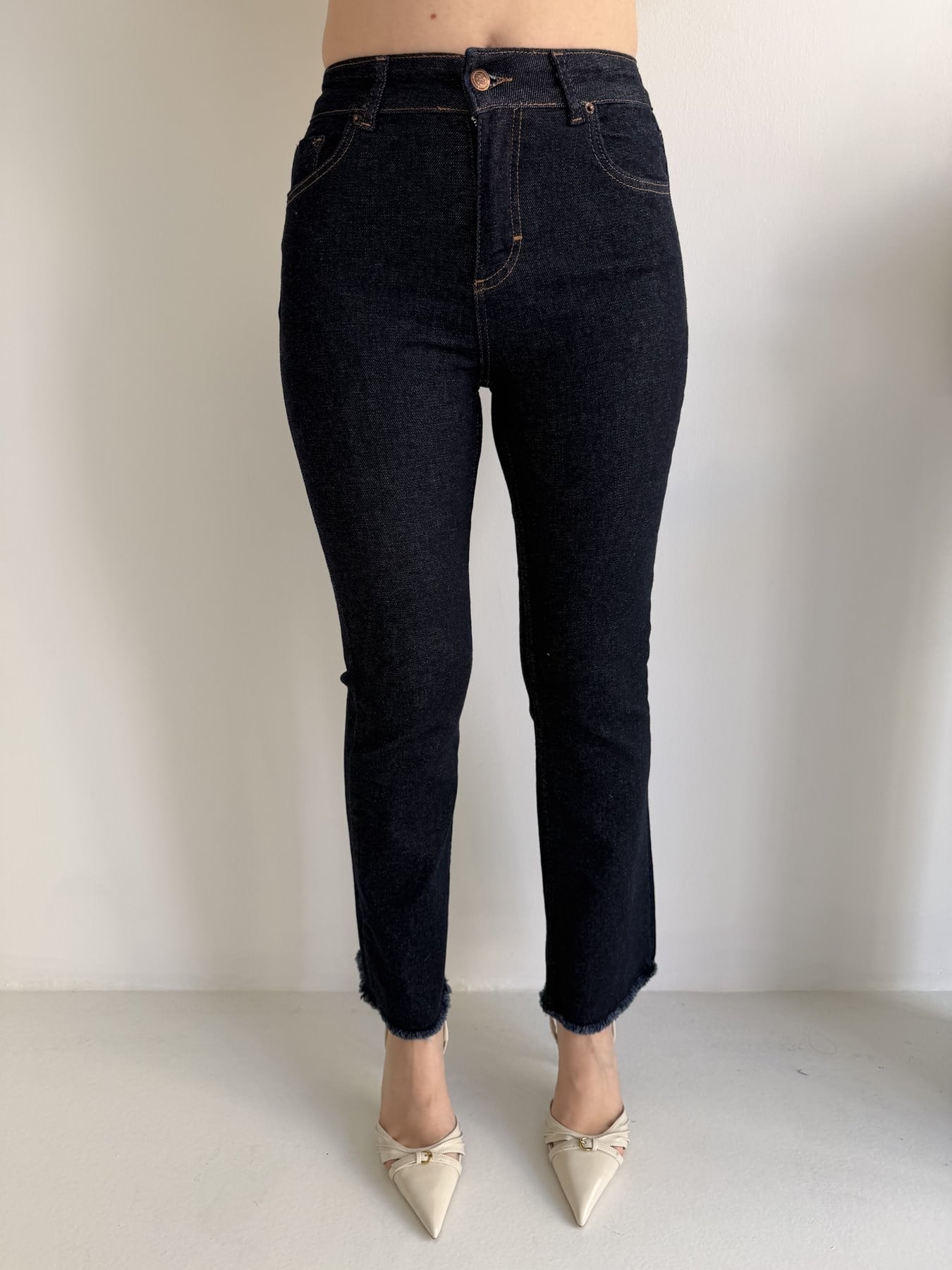 Paça Püsküllü Flare Jean Pantolon Rins