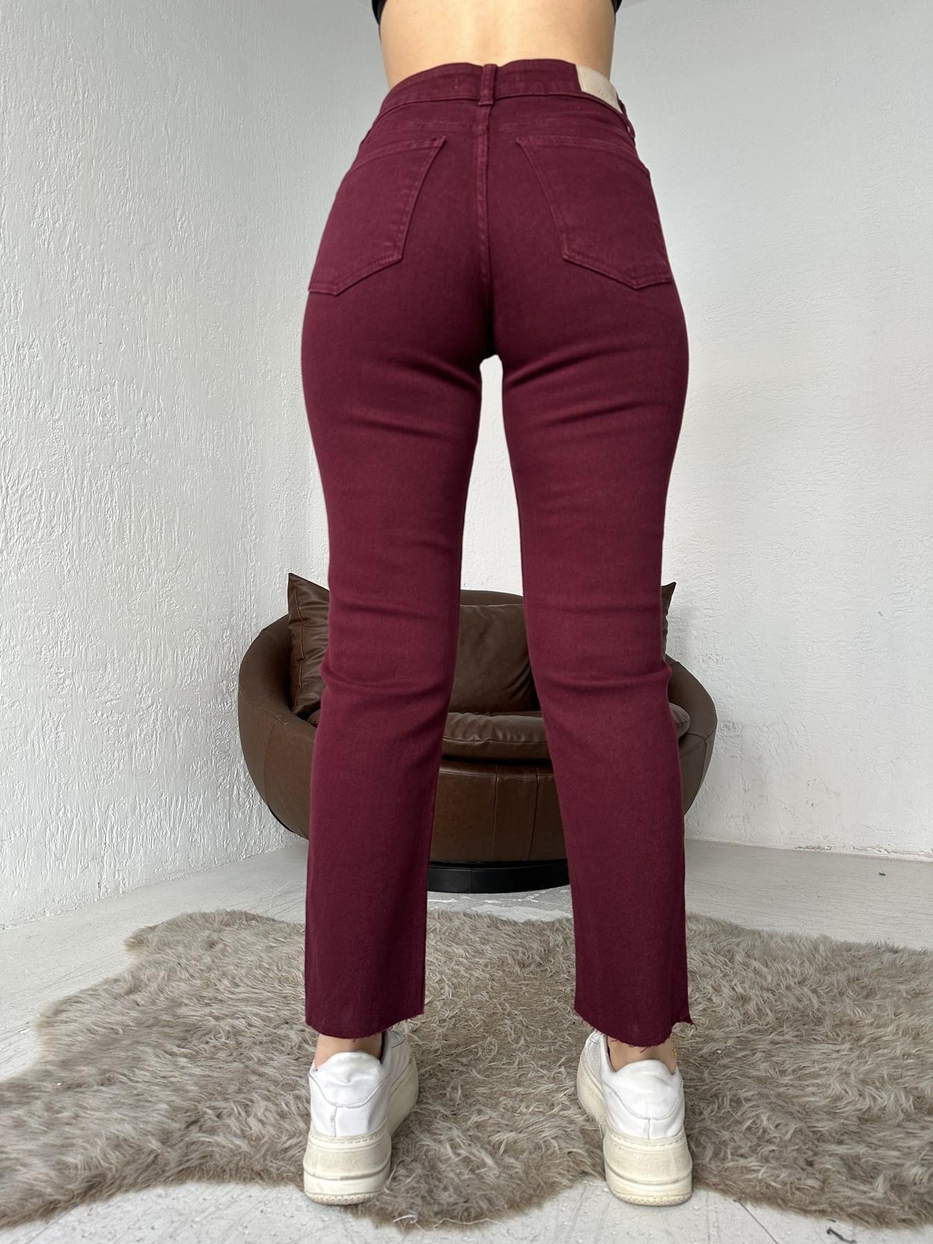 Paçası Dikişsiz Mom Fit Jean 82 BORDO