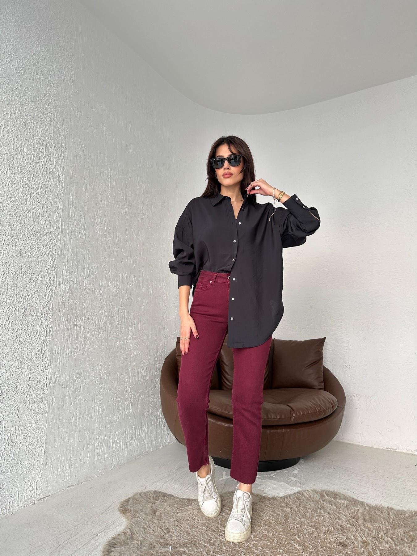 Paçası Dikişsiz Mom Fit Jean 82 BORDO