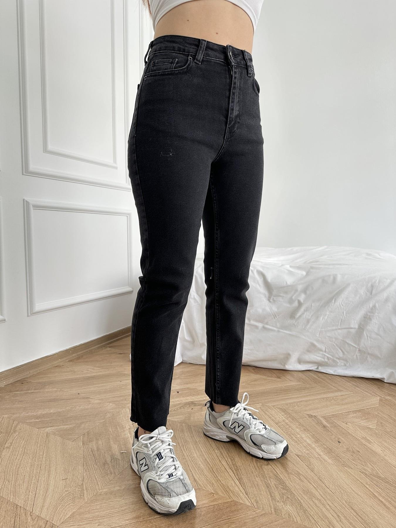 Paçası Dikişsiz Mom Pantolon 23 antrasit