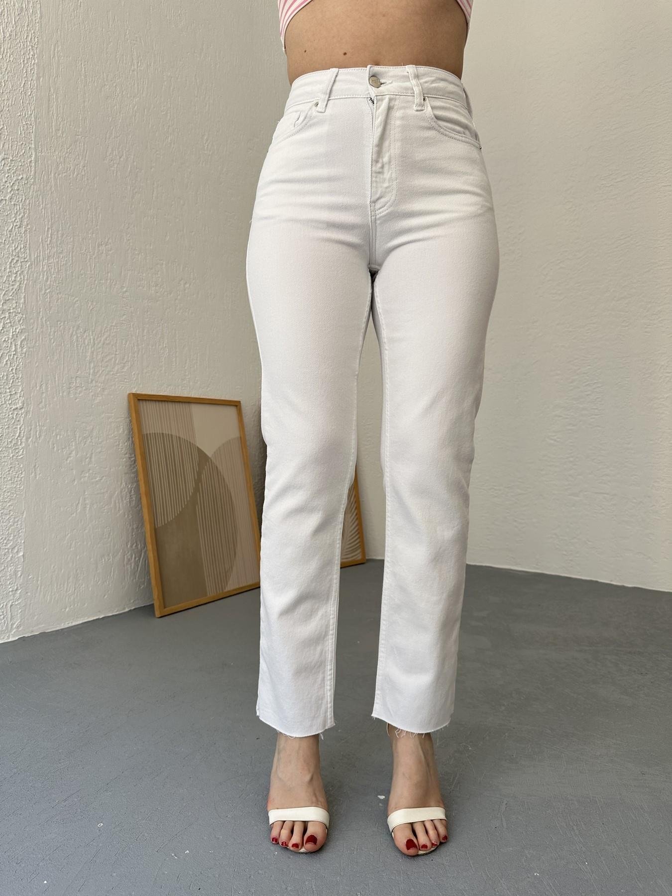 Paçası Dikişsiz Mom Pantolon 50 beyaz